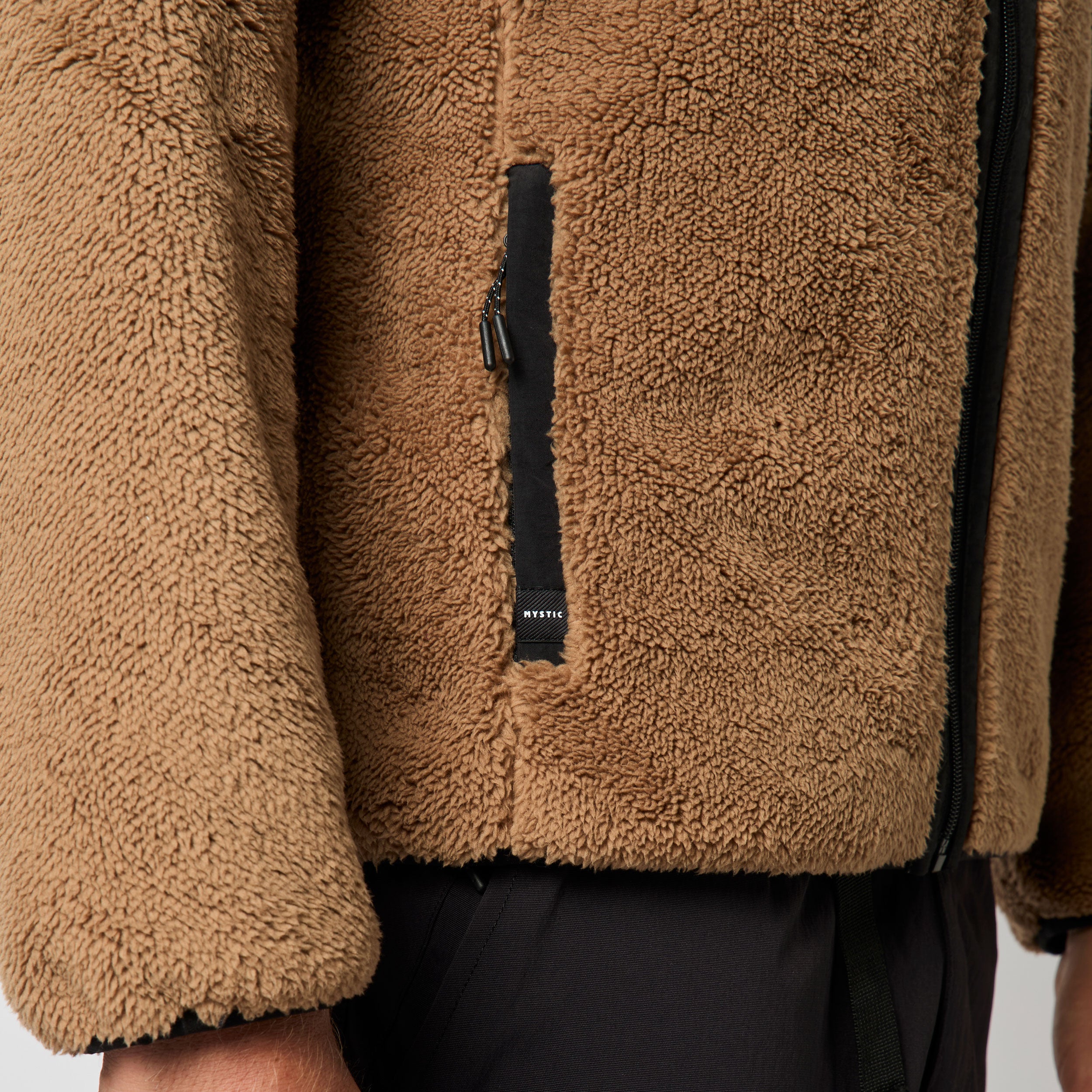 Mystic - DTS Teddy Zip-Thru Sweat - Schieferbraun