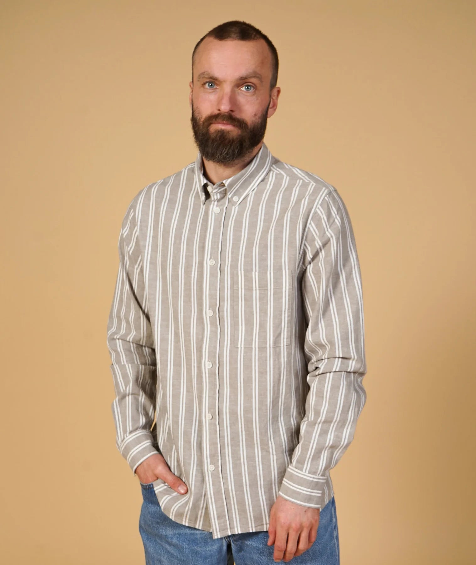 Hugo Herren Button-Down-Streifenhemd