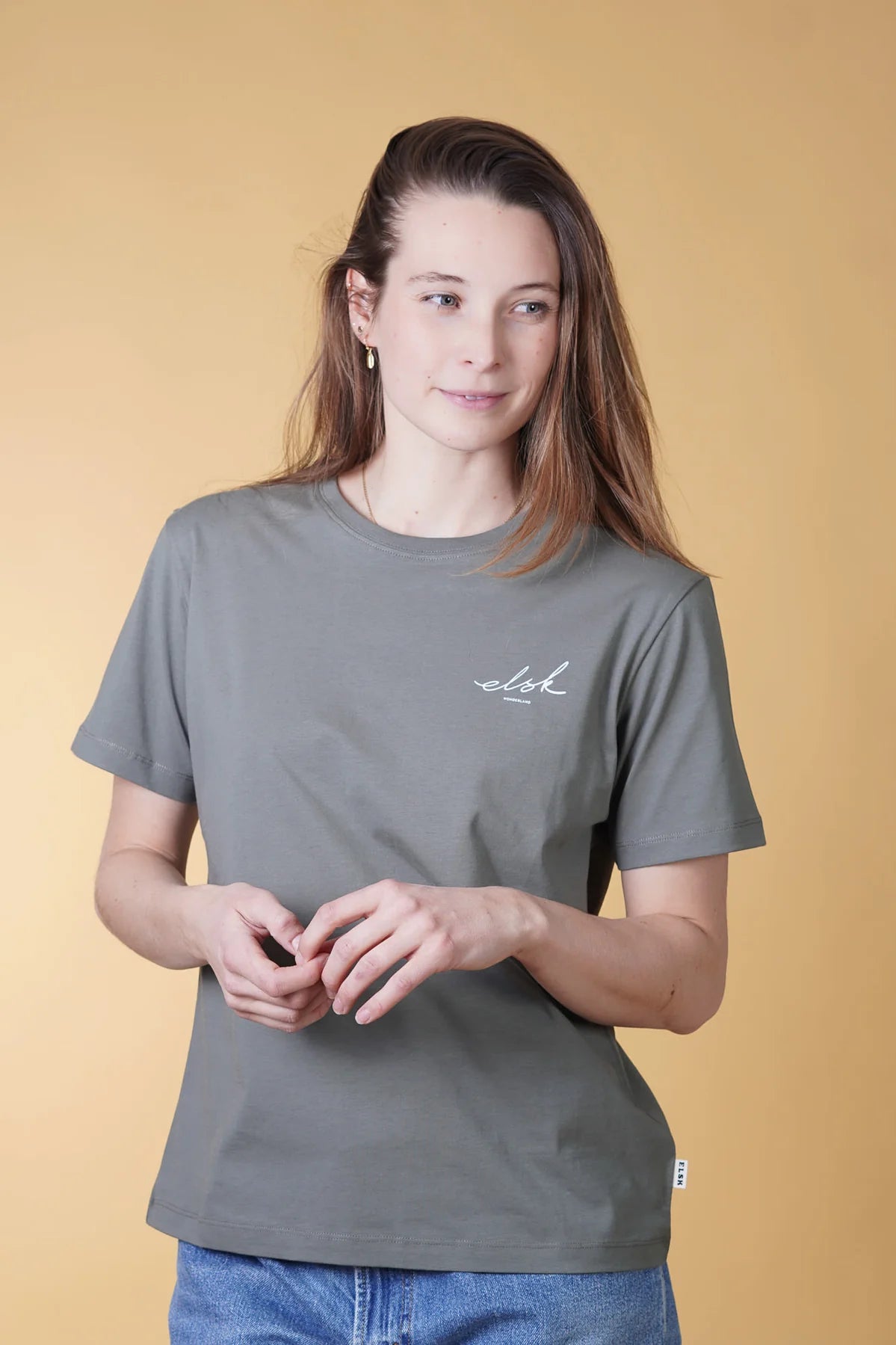 Signiertes Basic-Freizeit-T-Shirt für Damen