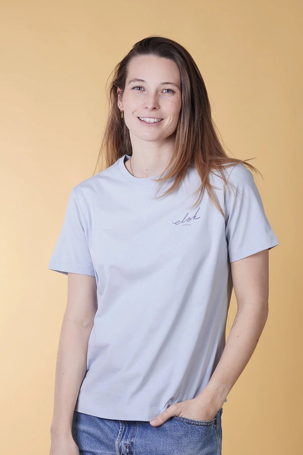 Signiertes Basic-Freizeit-T-Shirt für Damen