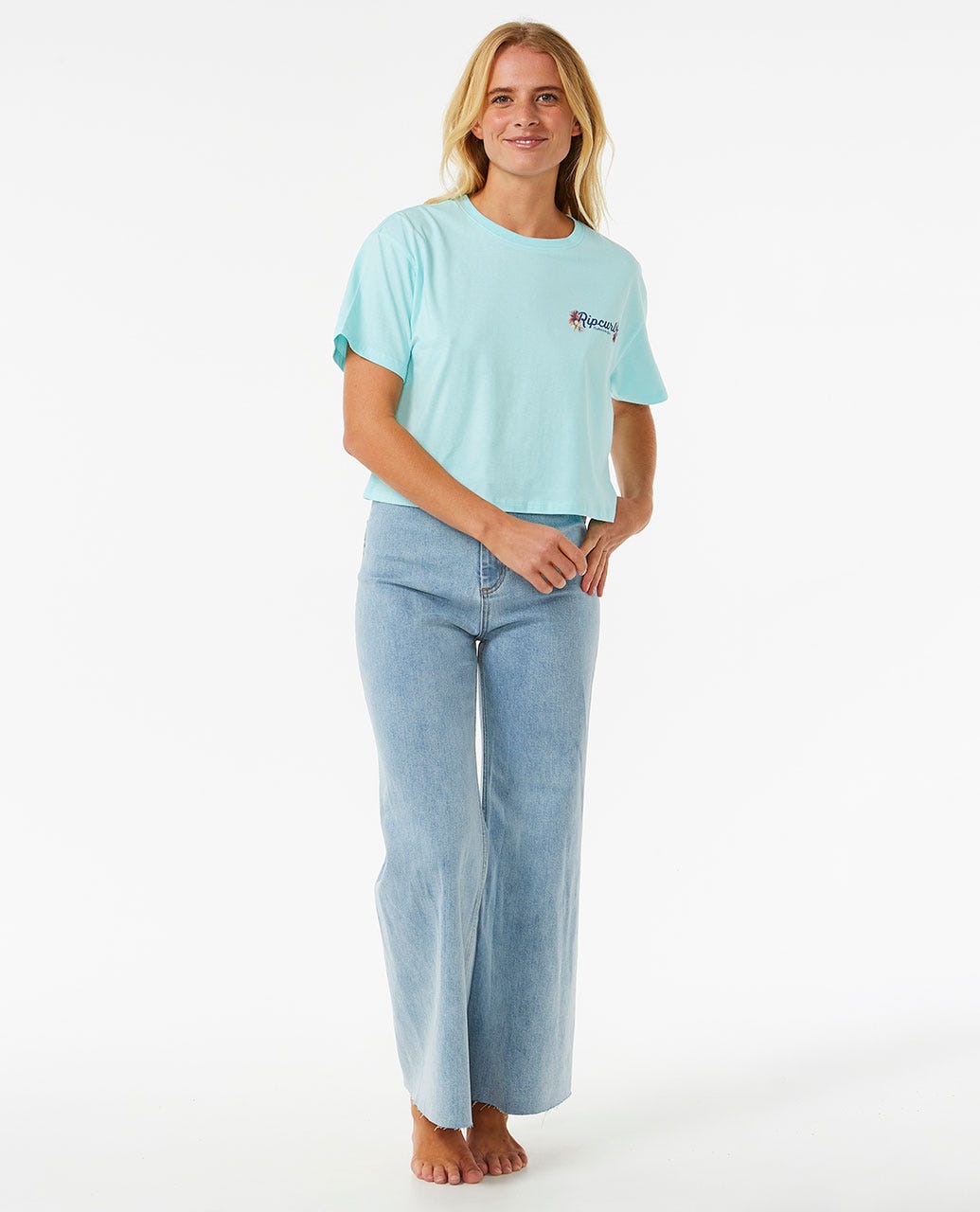 Tanzendes Crop-Kurzarm-T-Shirt