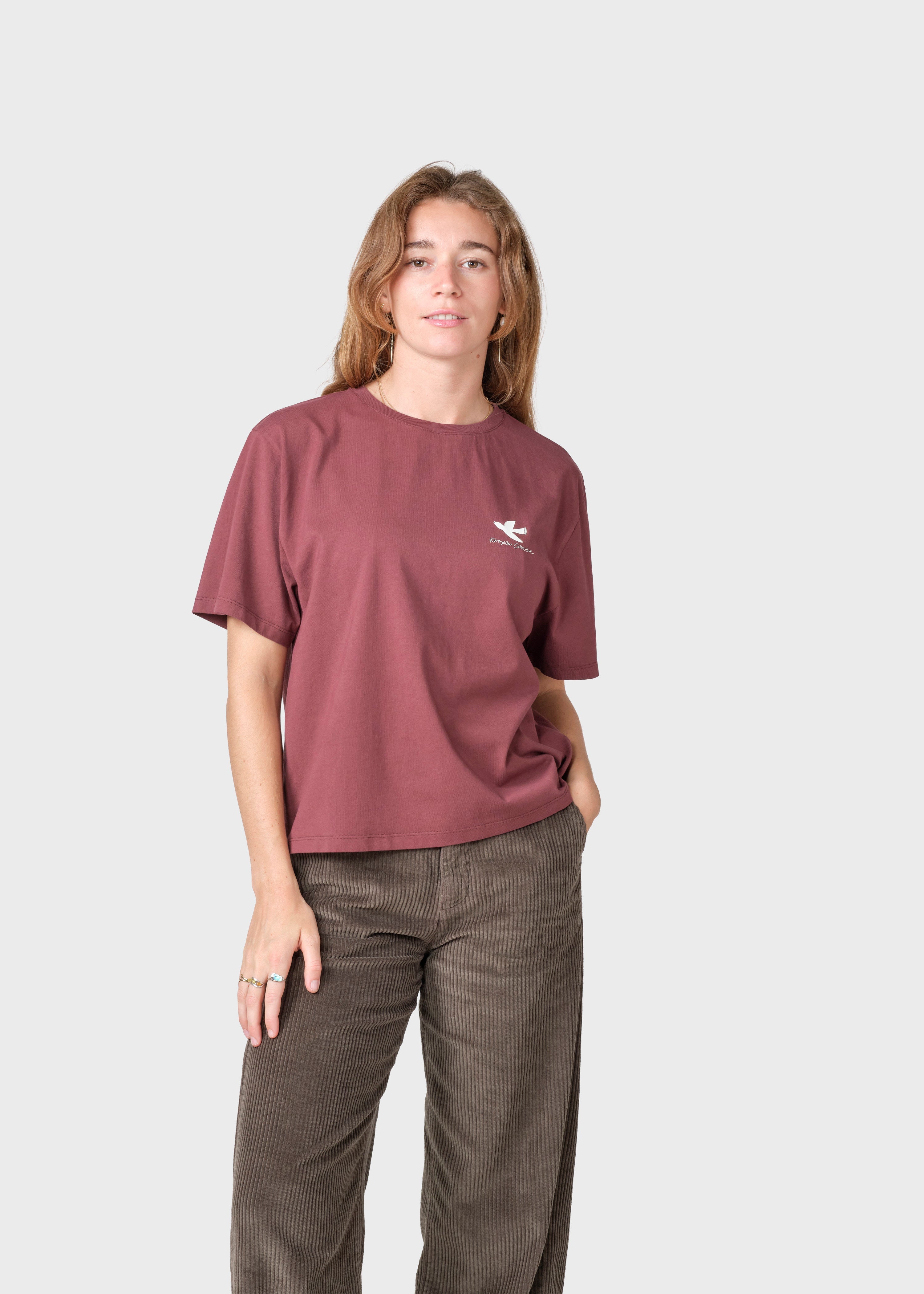 Agnes Tee - Burgundy/cream