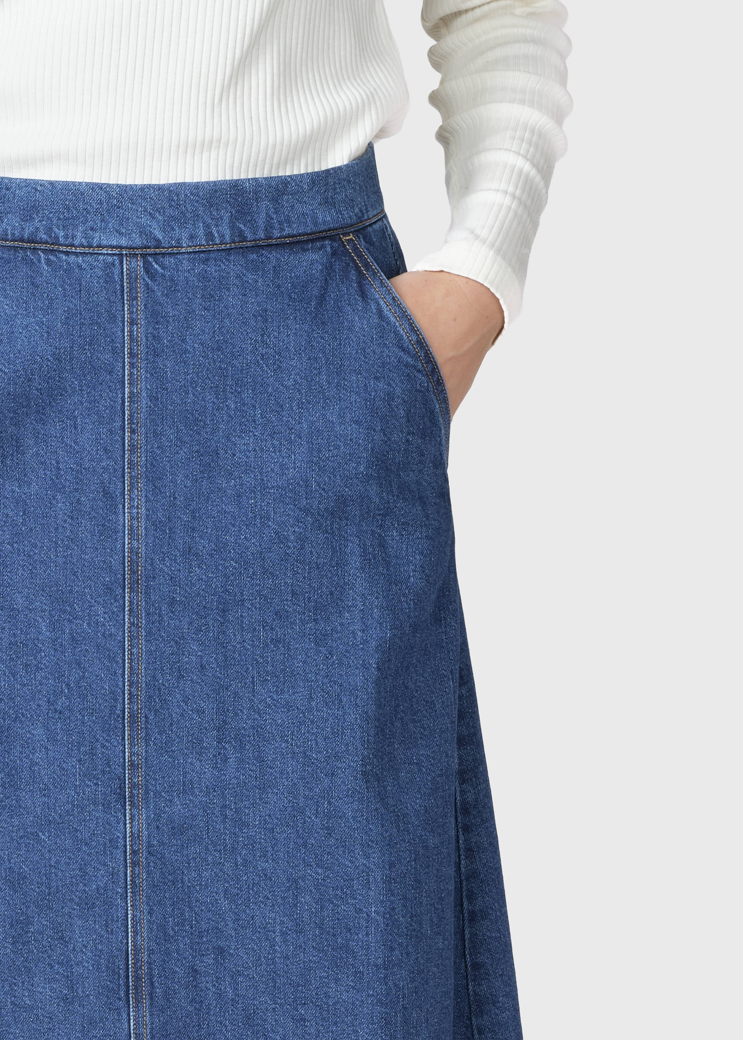 Amber Denim Skirt - Dark Blue Stonewash