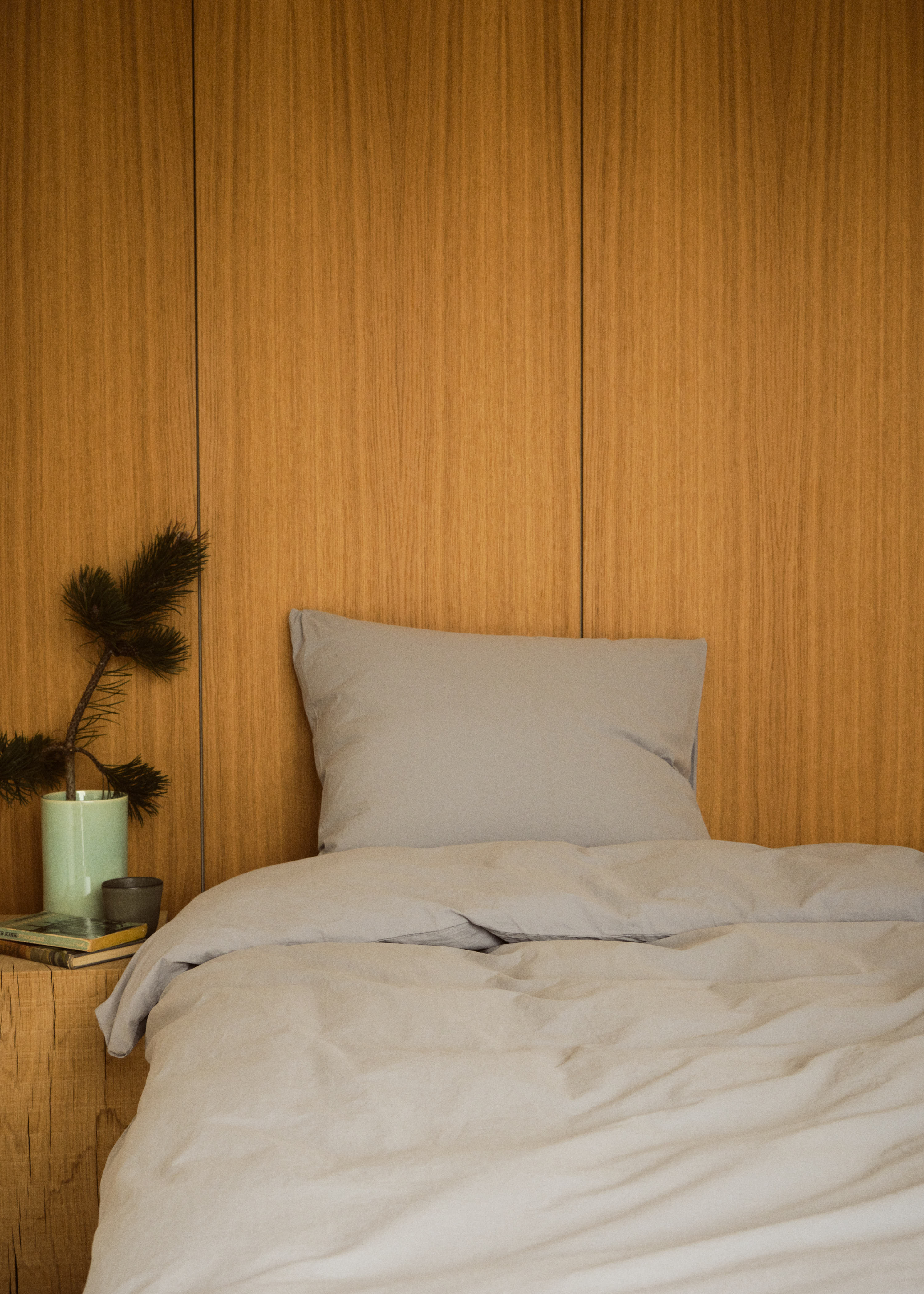 Bed Set - Plain - 140 X 220 + 80 X 80 - Pastel Grey