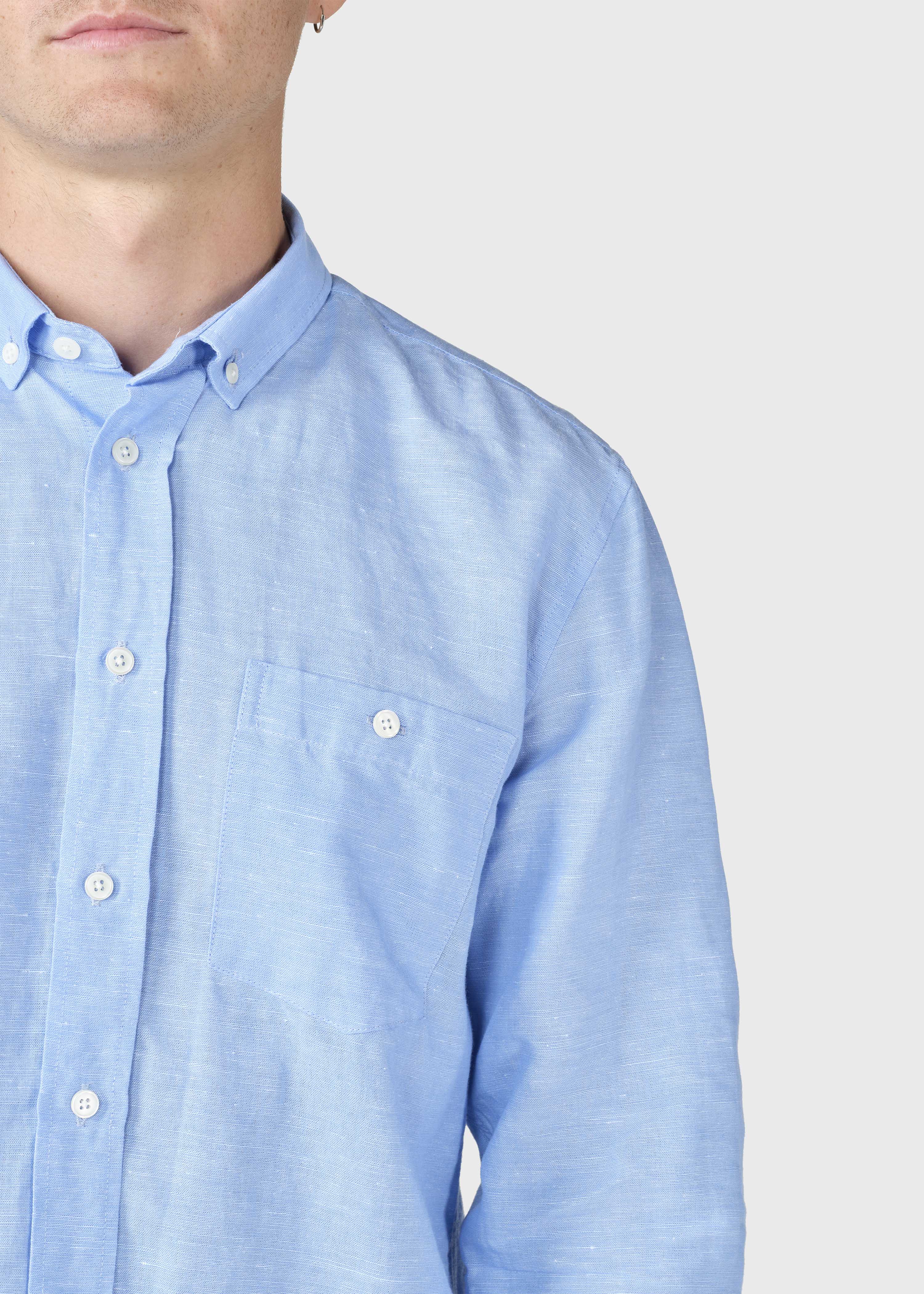Benjamin Linen Shirt - Blue Melange