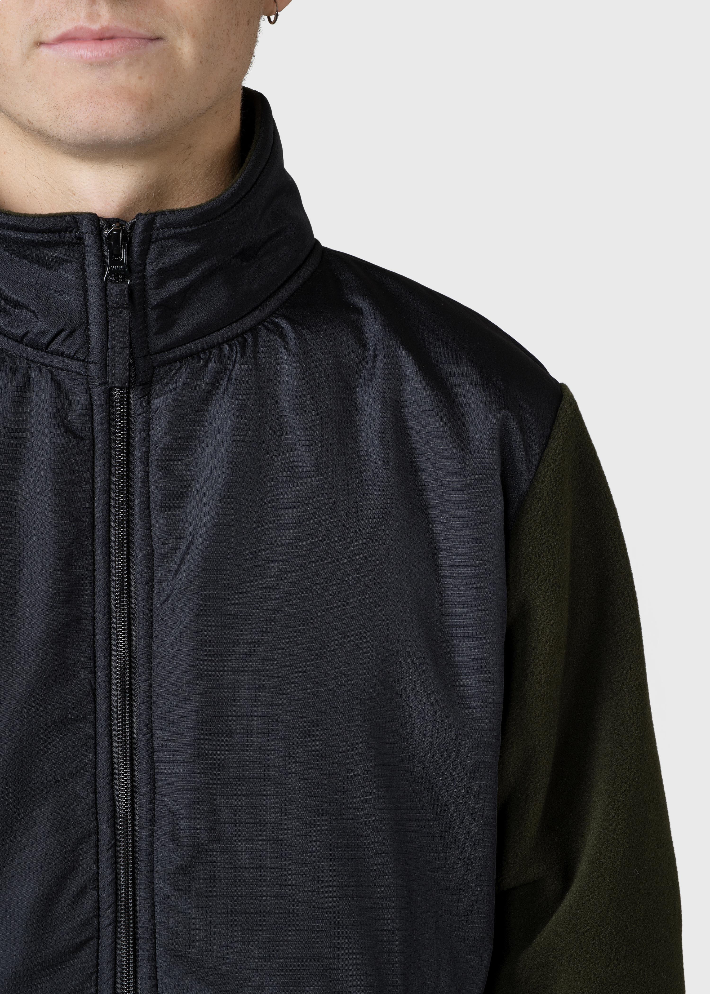 Midi Fleece Jacket - Black/olive