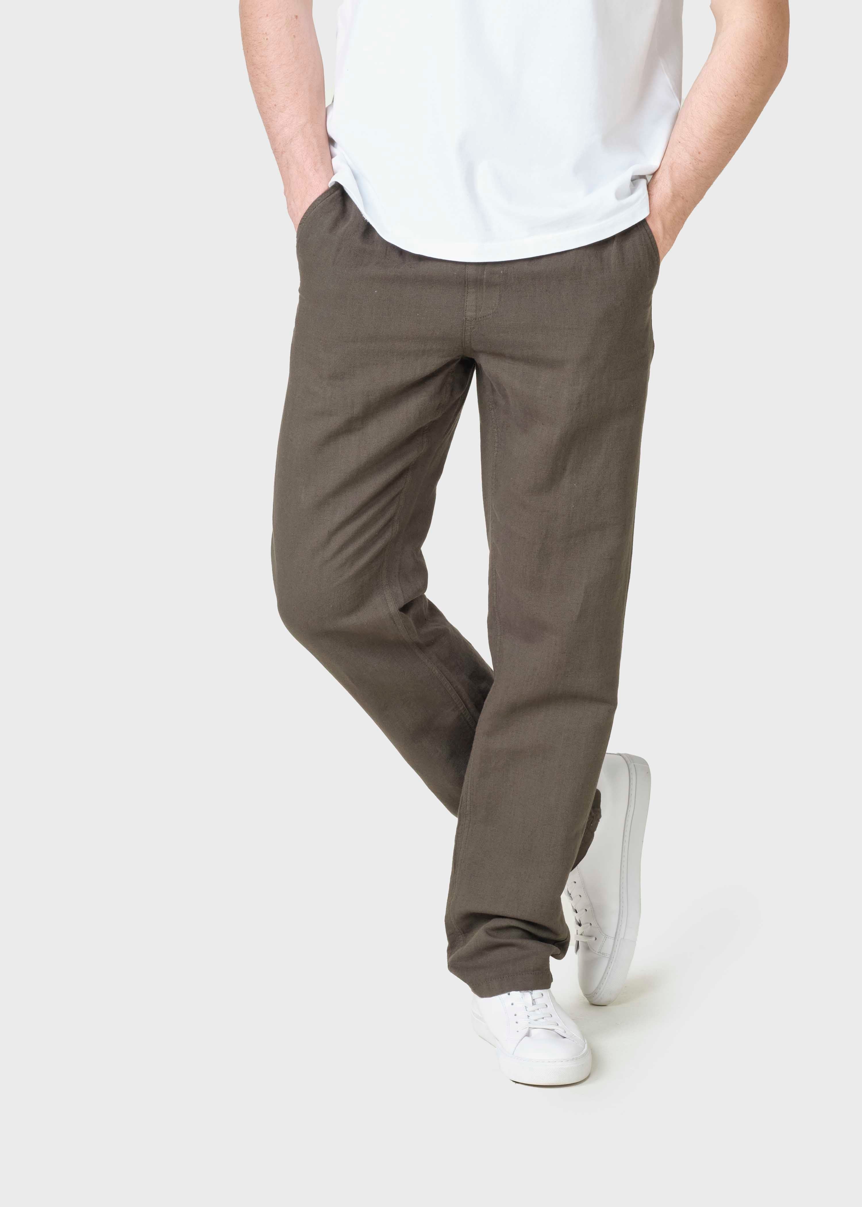 Birger Cotton/linen Pants - Olive