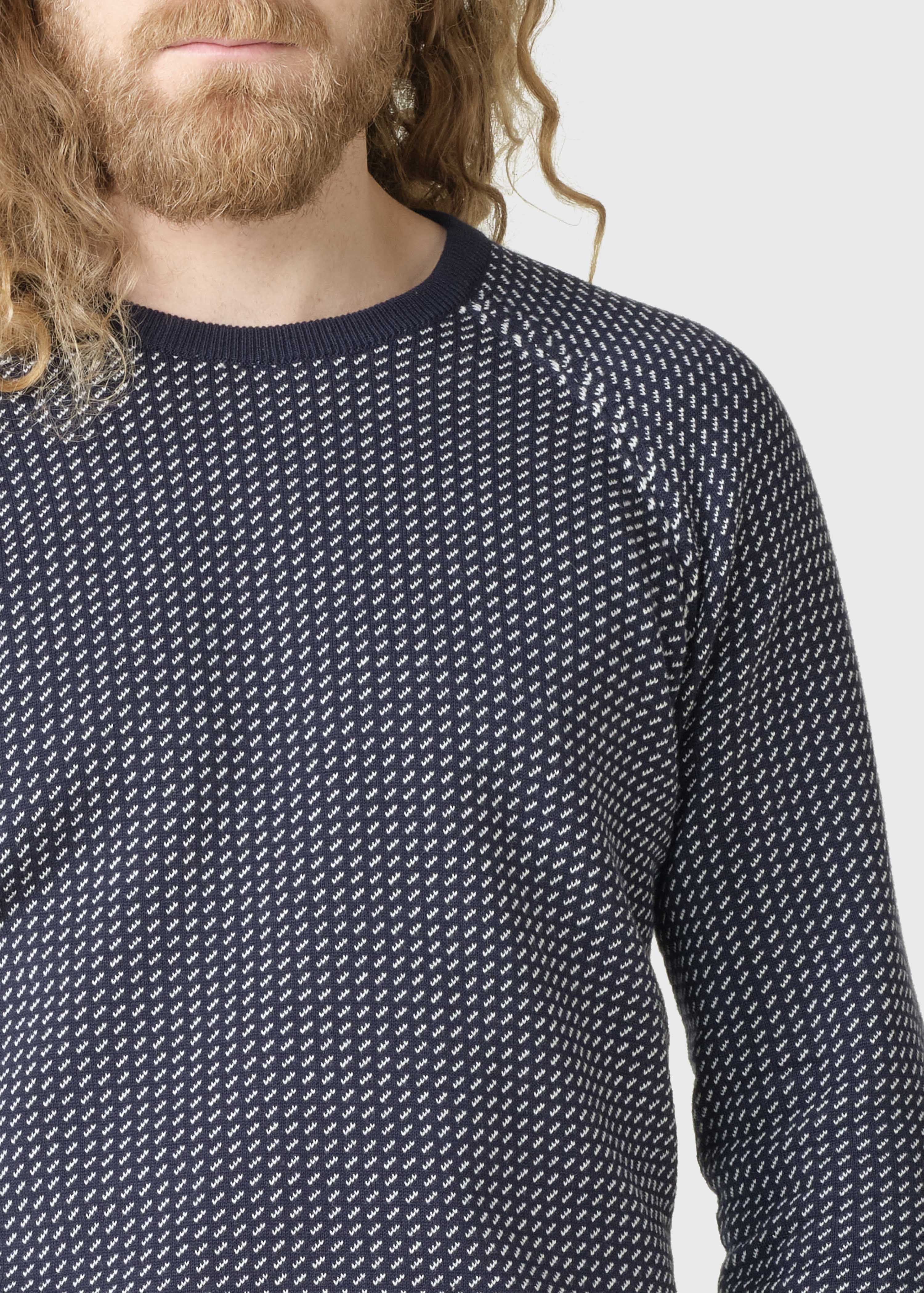 Crosby Pattern Knit - Navy/cream