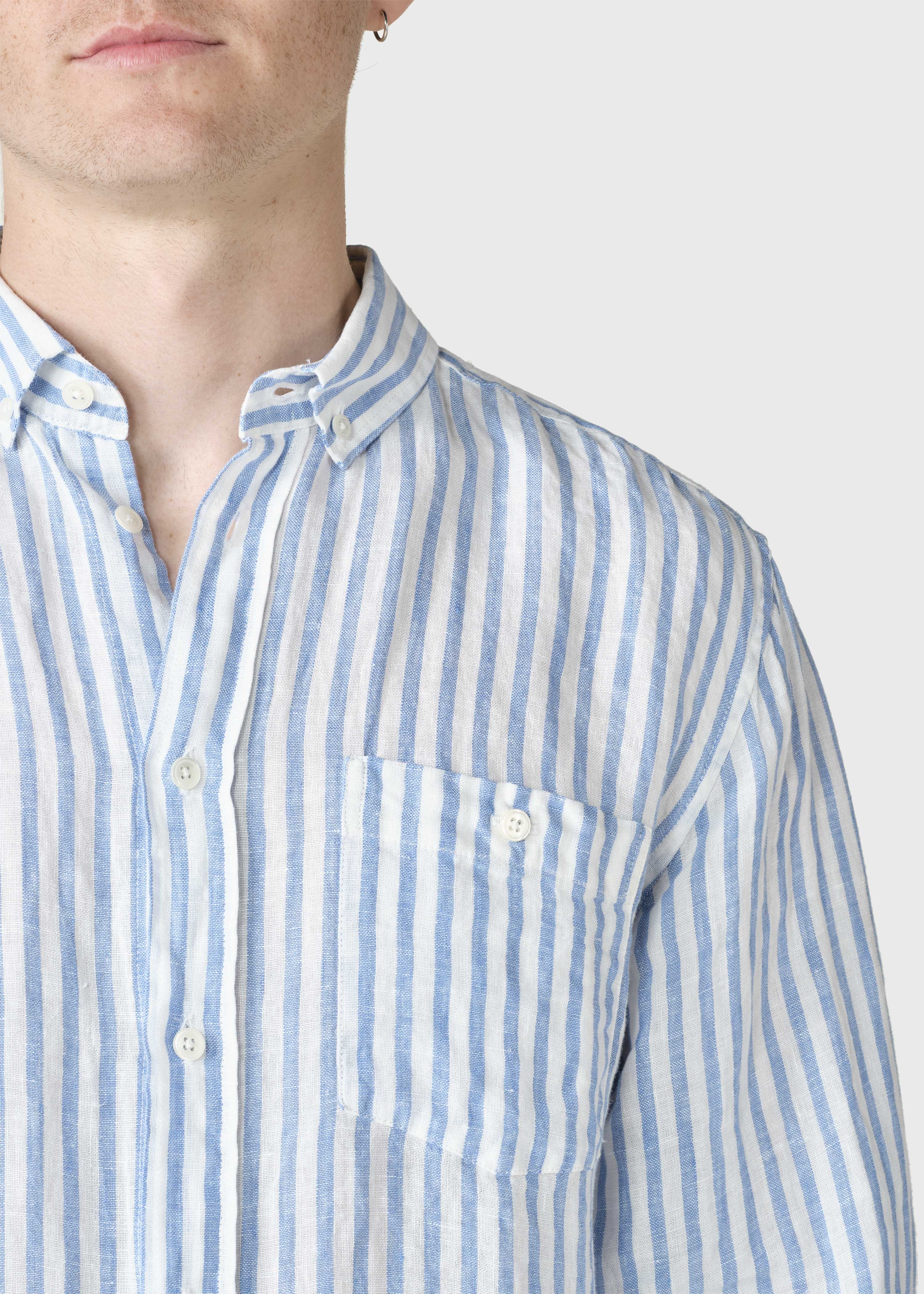 Dennis Striped Shirt - Cream/light Blue