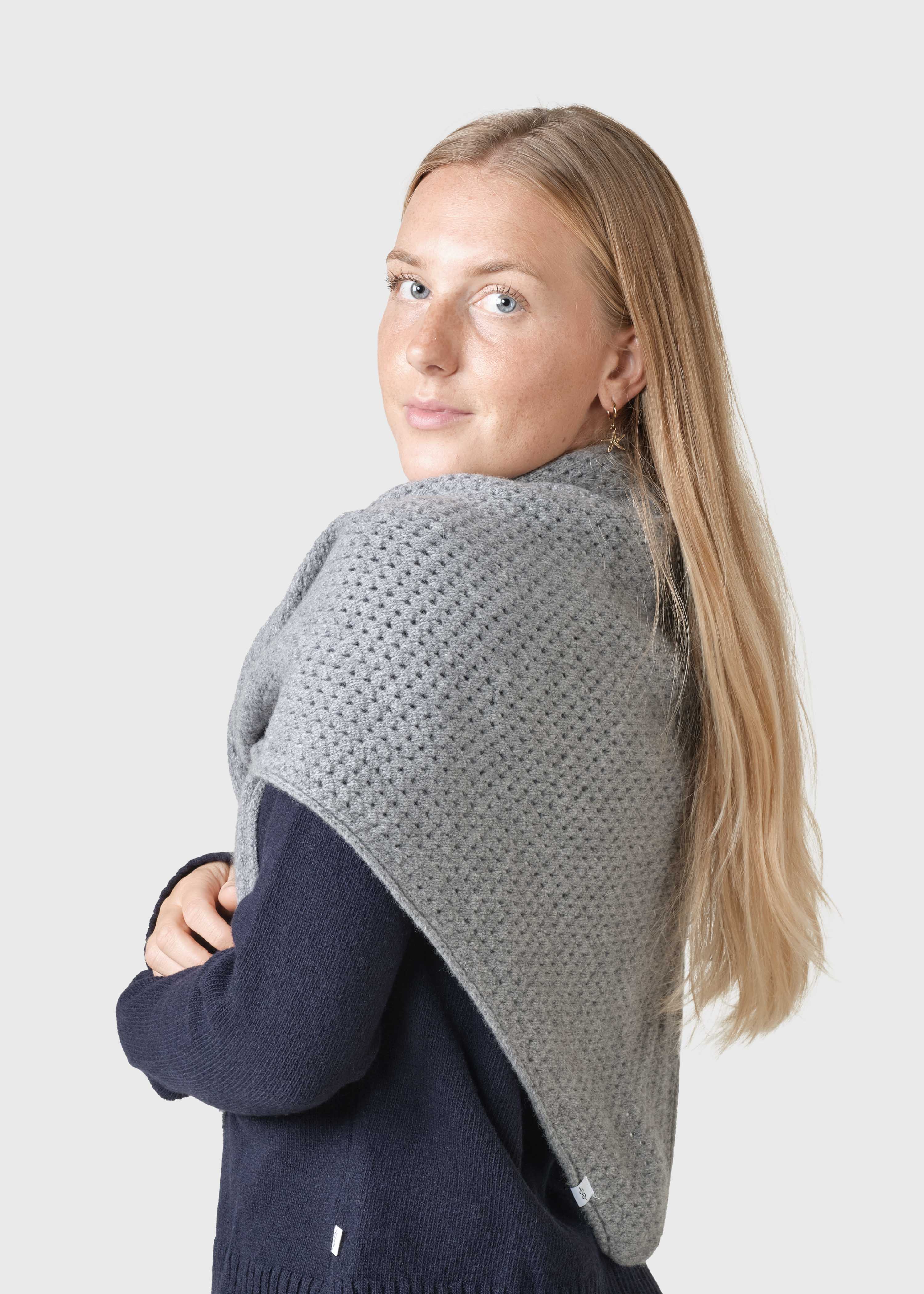 Ester Large Knit Scarf - Light Grey