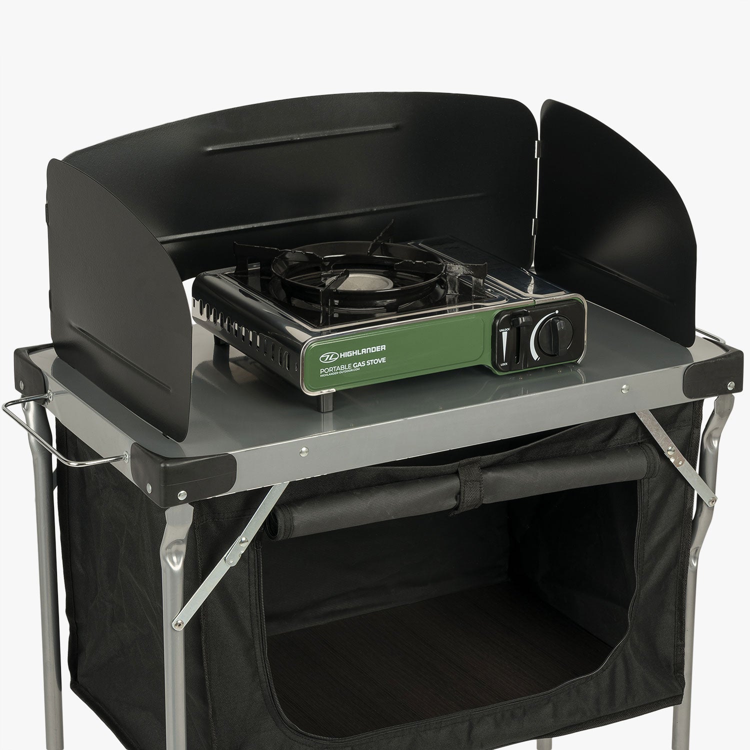 Highlander - Steel Kitchen Camping Stand & Cabinet