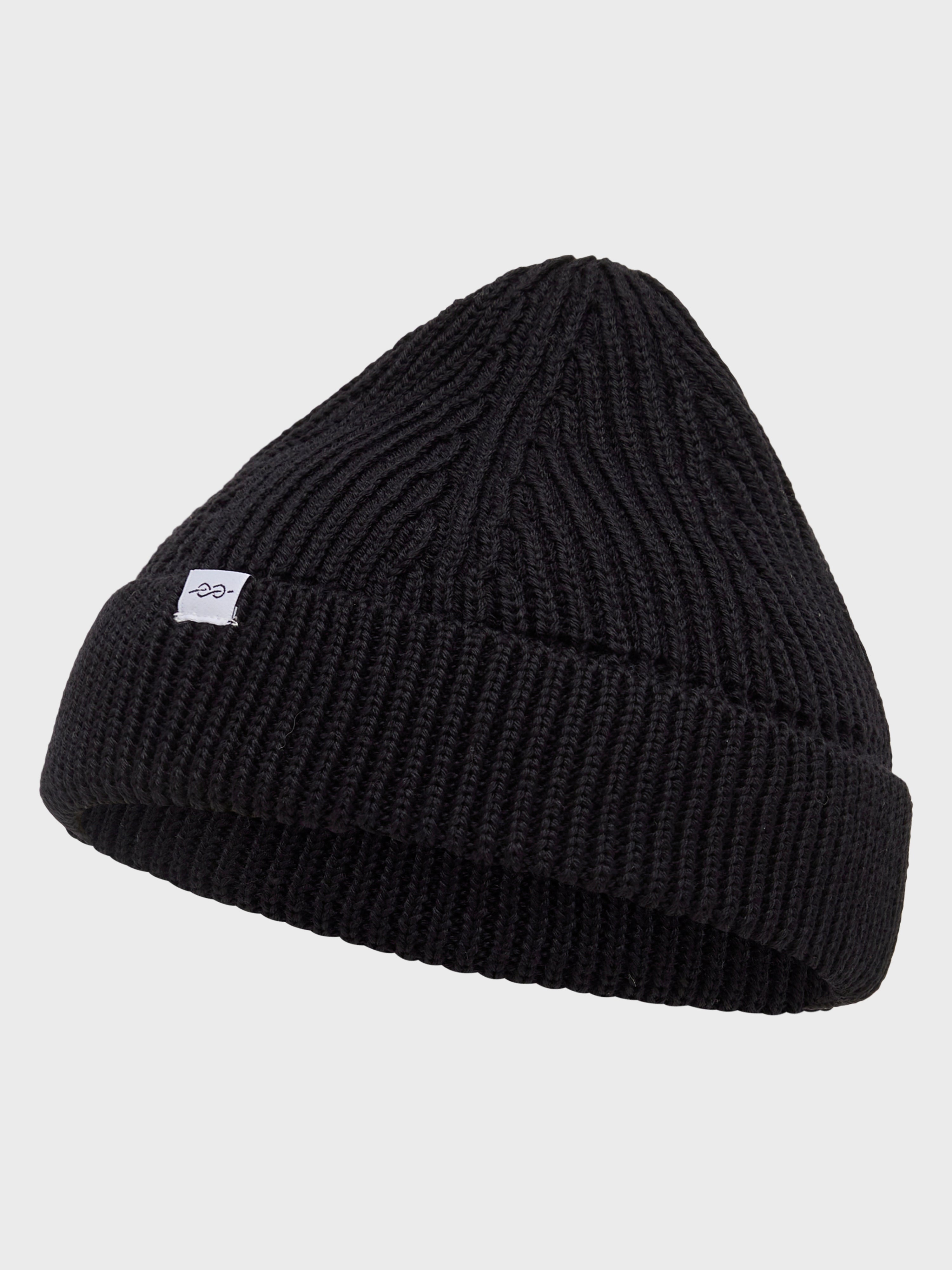 Fine Short Beanie - Black