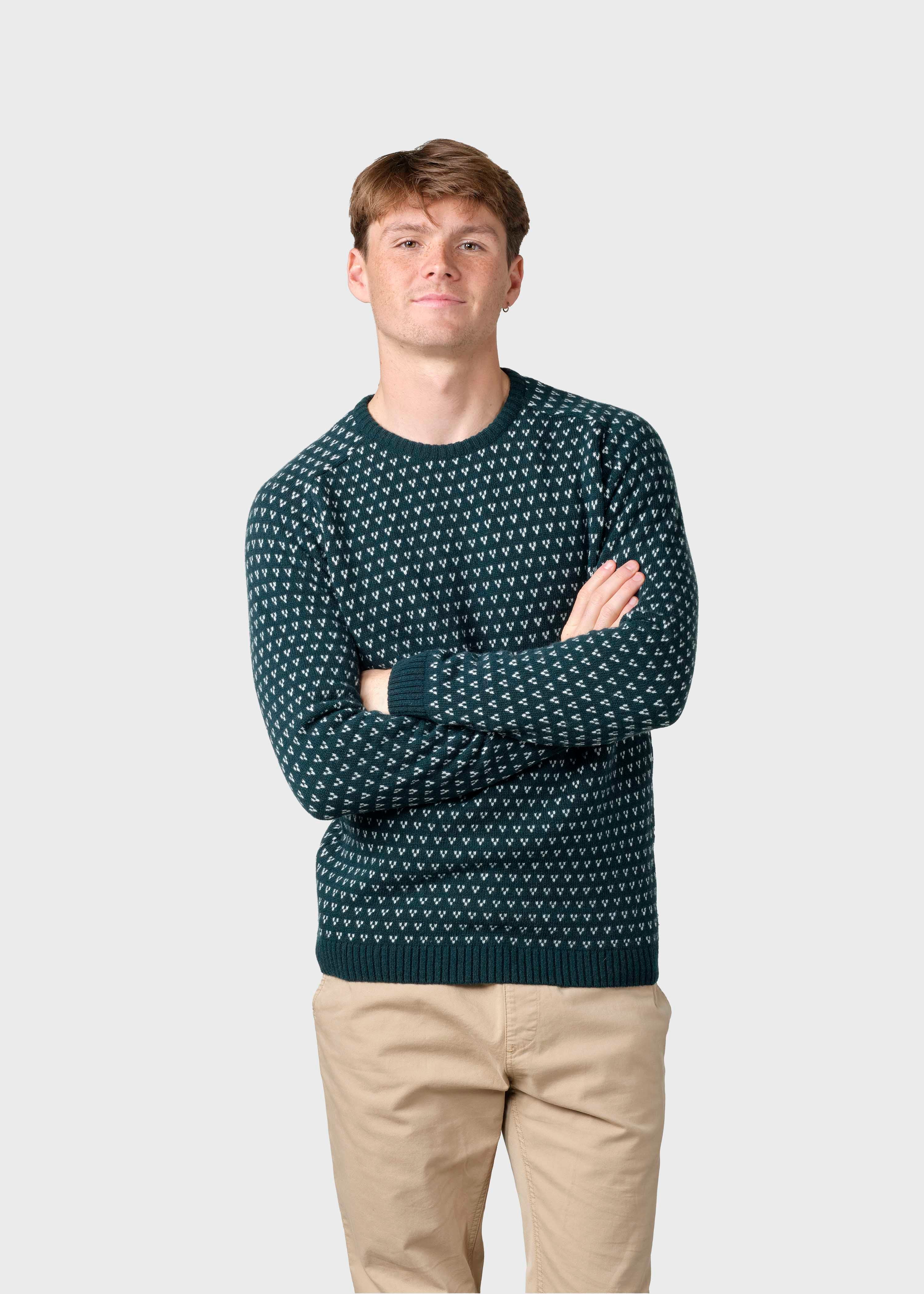 Hugo Knit - Moss Green/cream