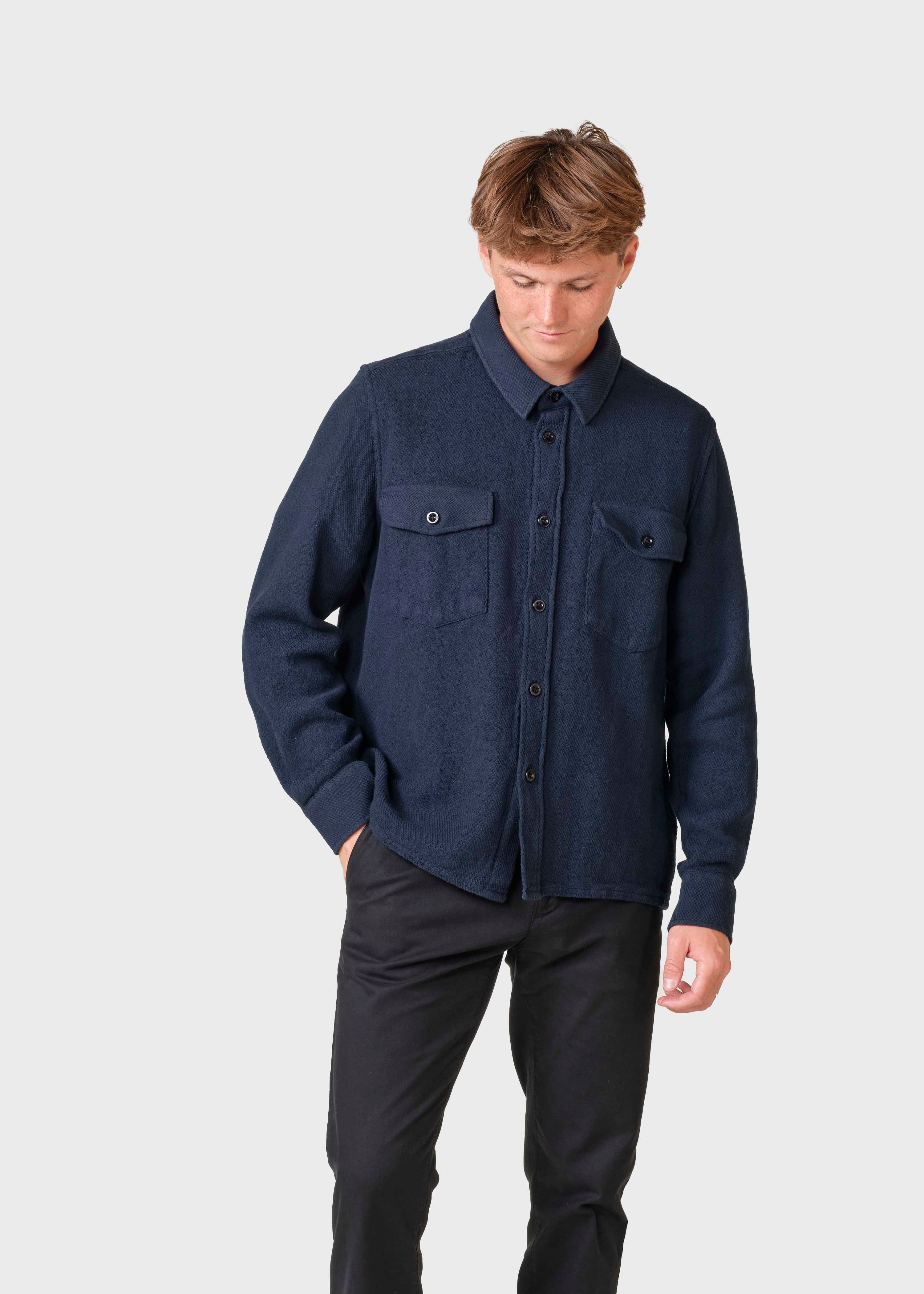 Jeremy Solid Overshirt - Navy