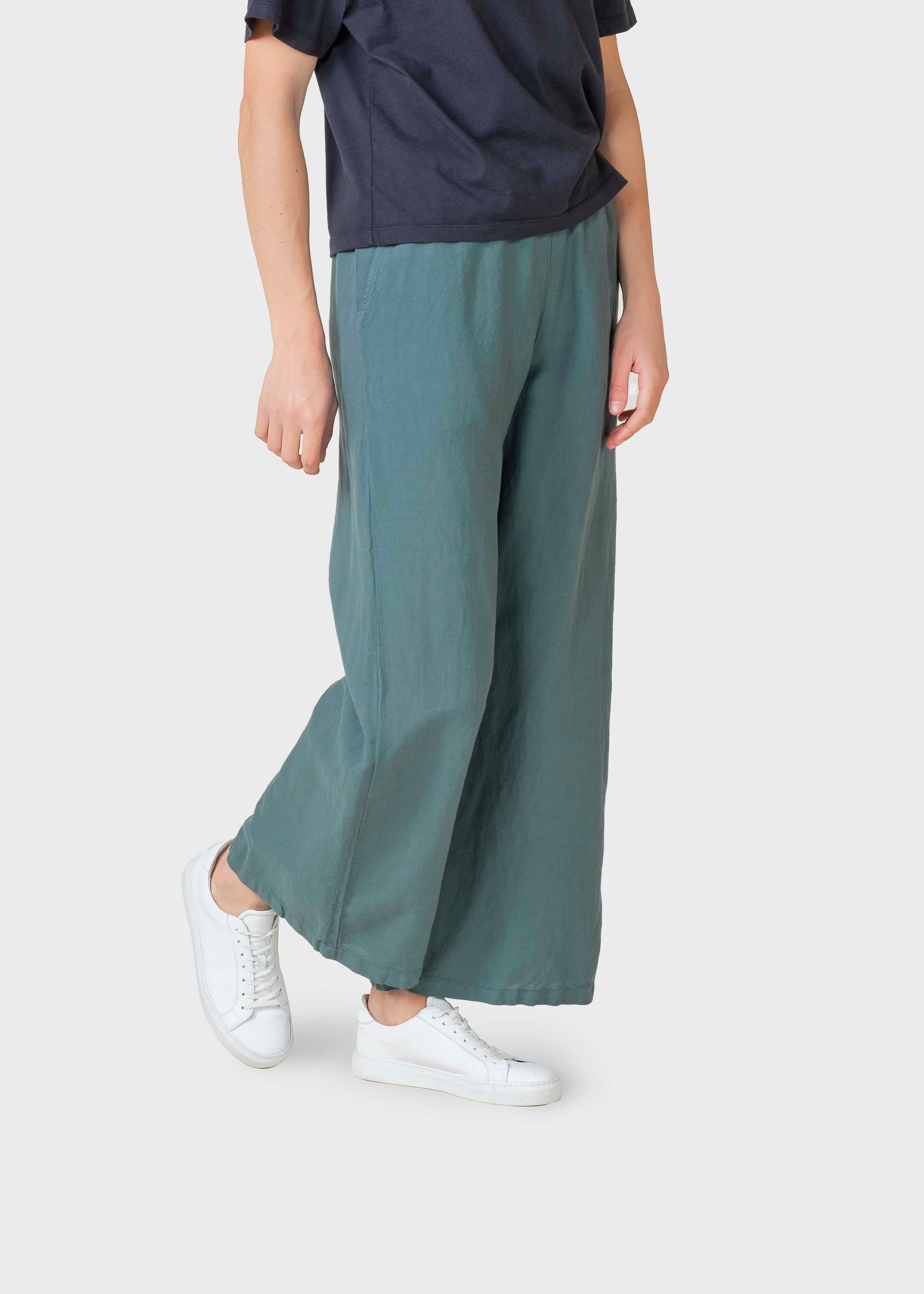Kaja Cotton/linen Pants - Moss Green