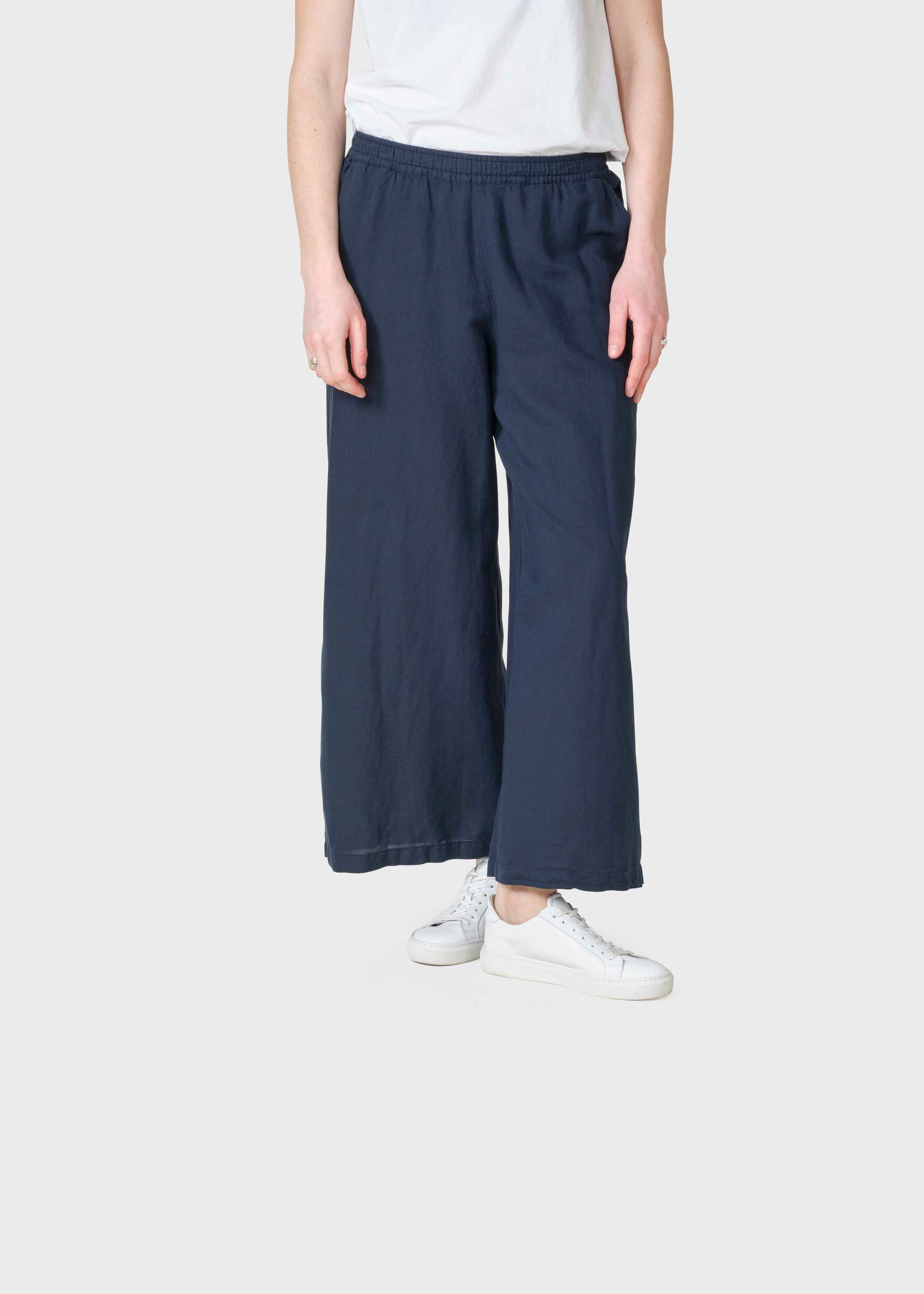 Kaja Cotton/linen Pants - Navy