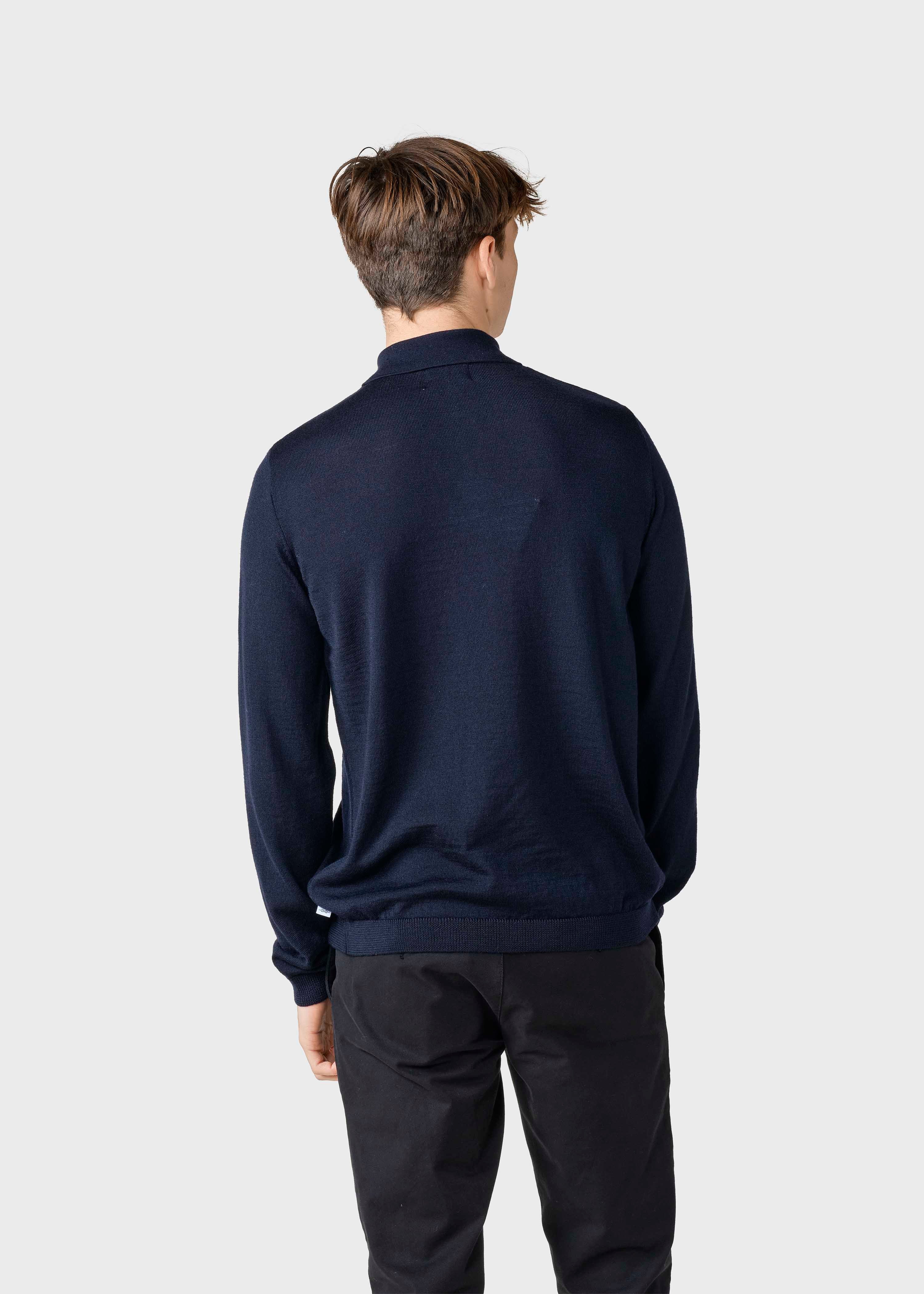L/s Knit Polo - Navy