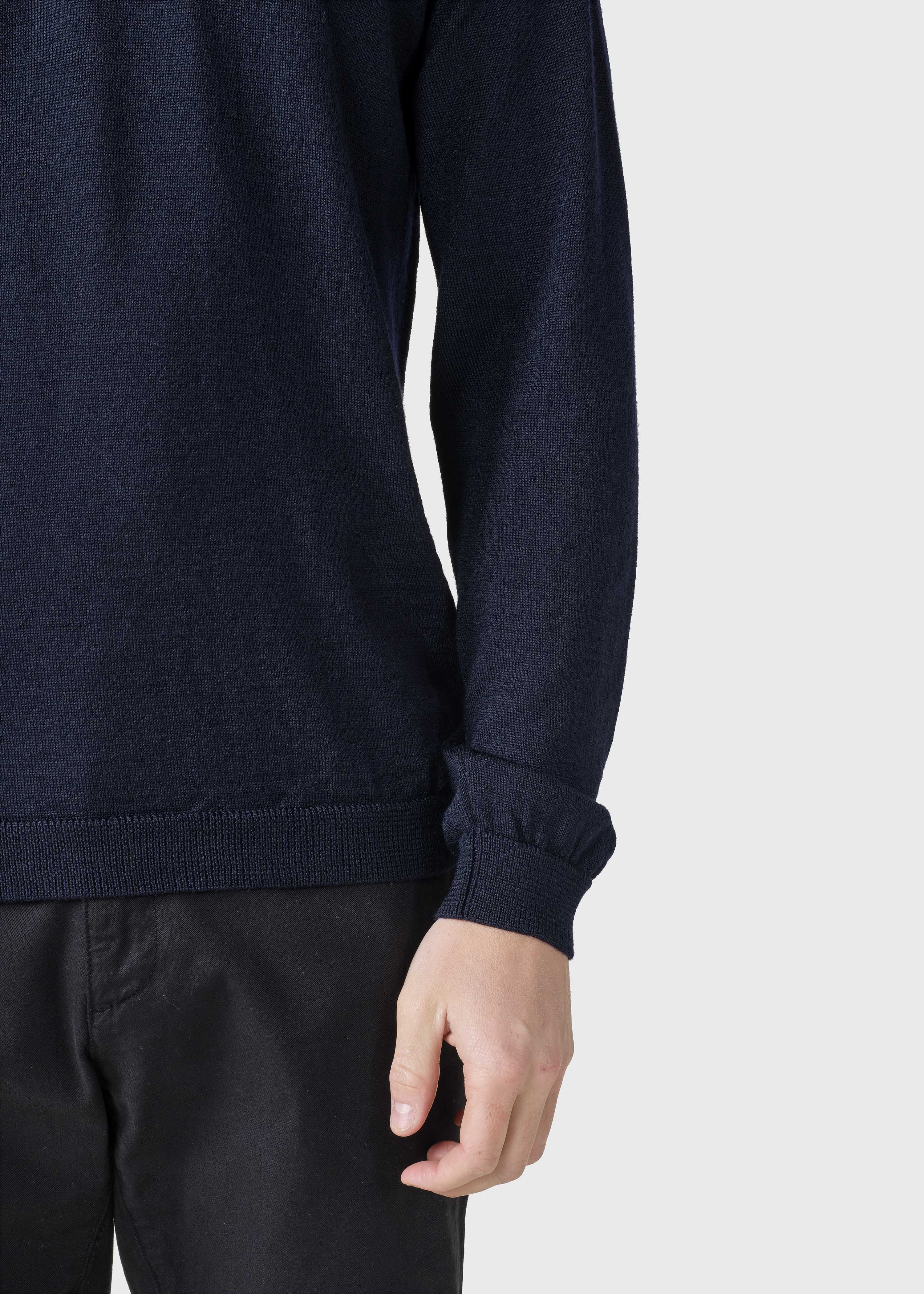 L/s Knit Polo - Navy