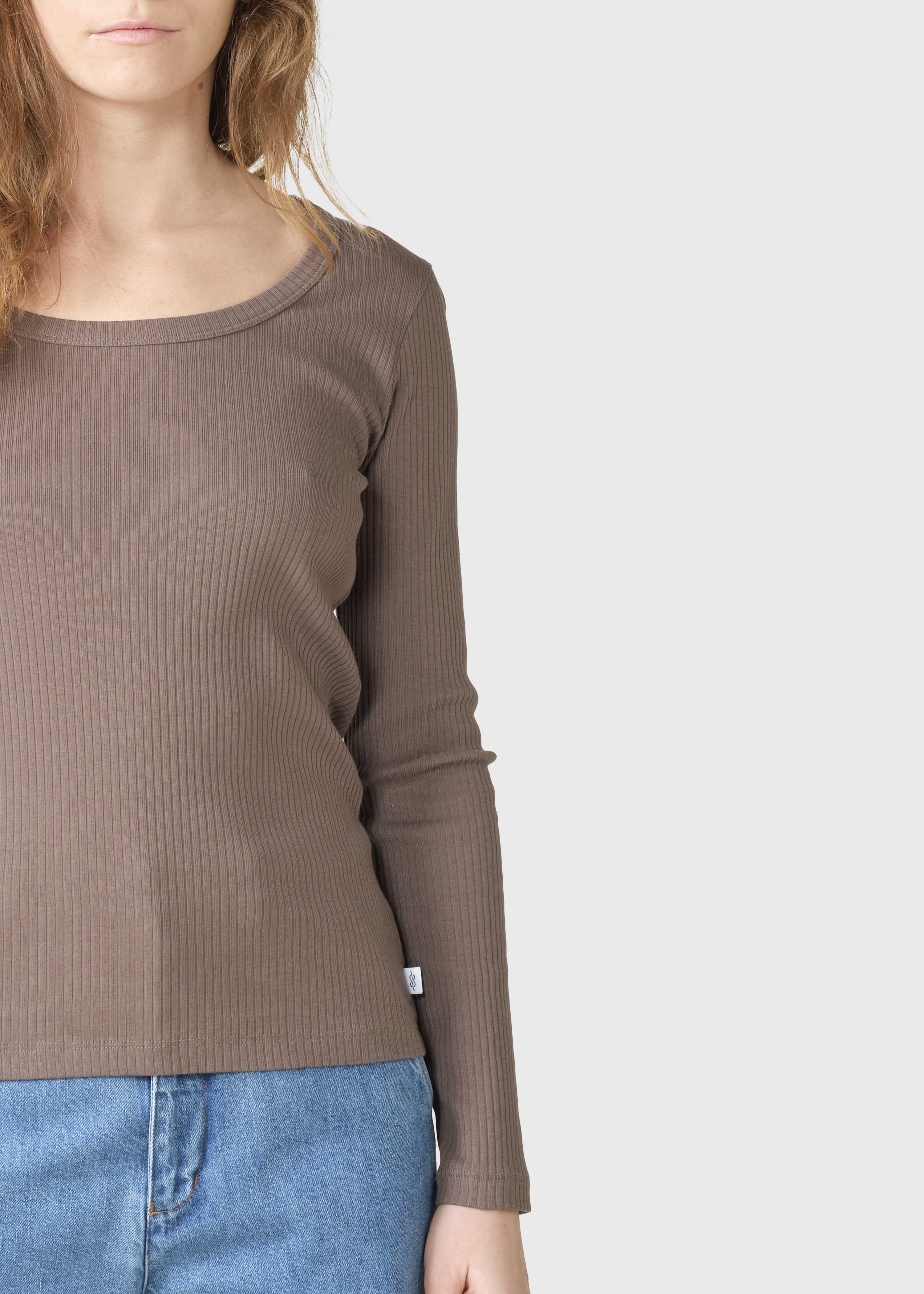 L/s Rib Tee - Taupe