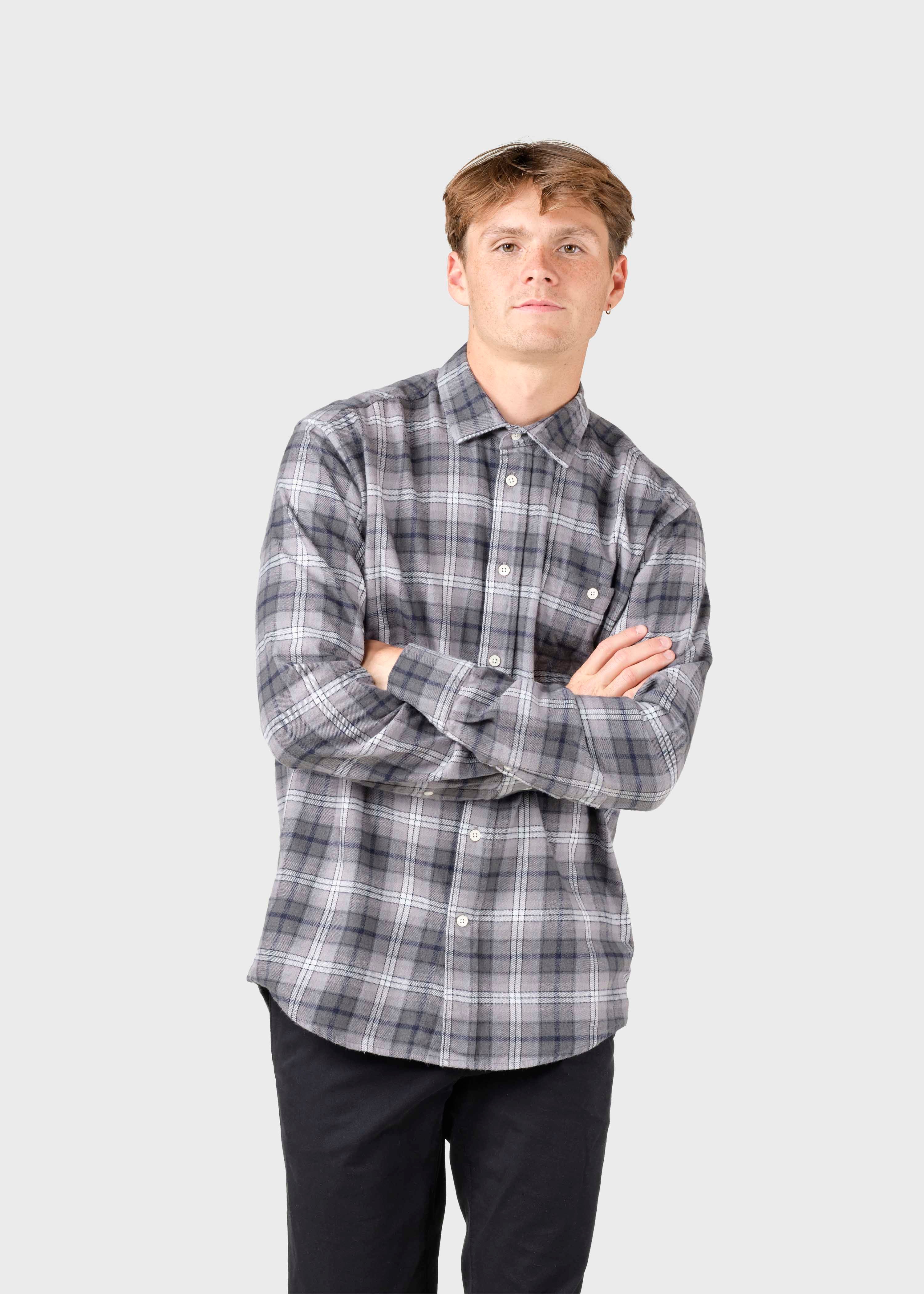 Manny Shirt - Olive/cream/navy