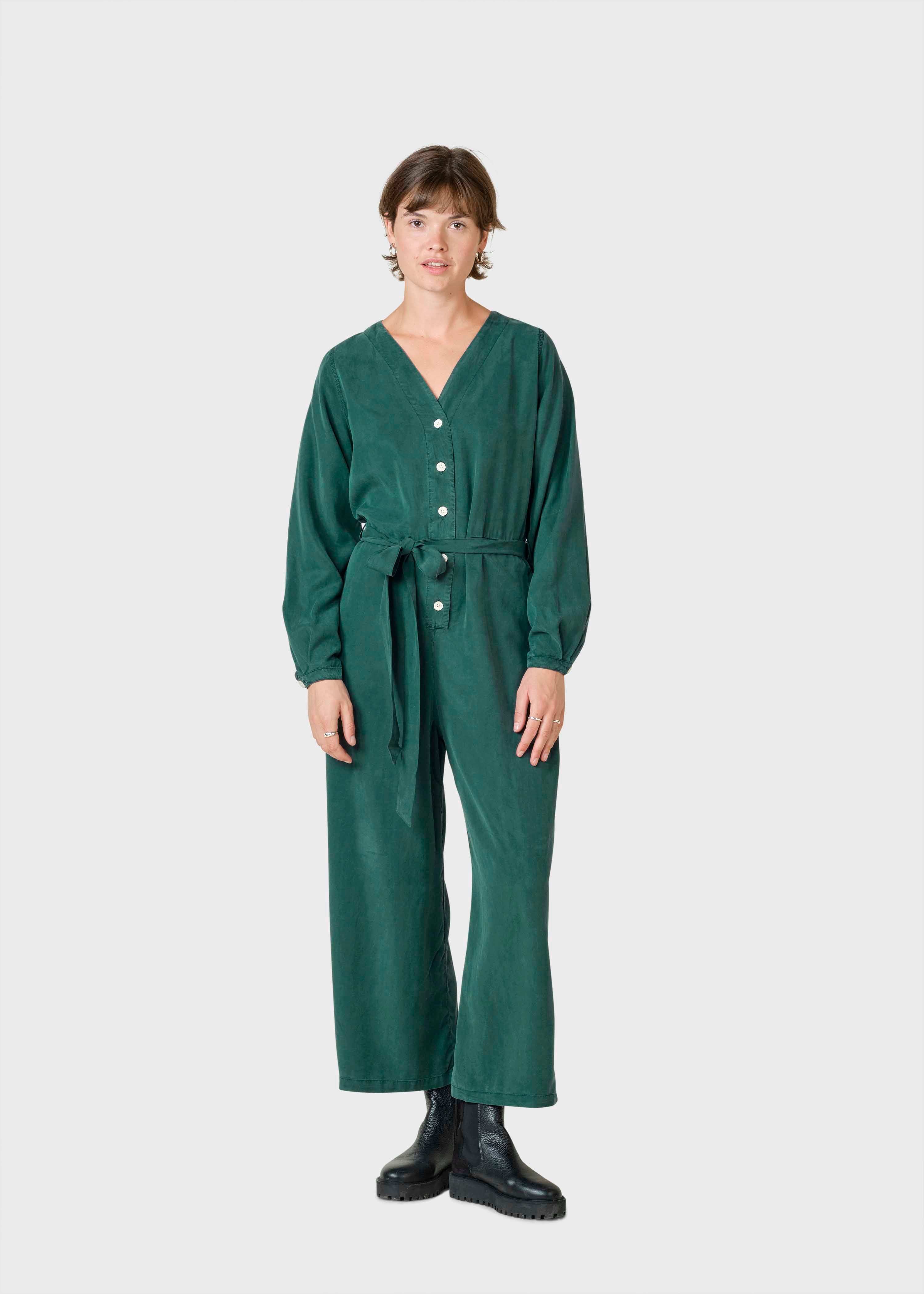 Marna Longsleeve Jumpsuit - Moss Green