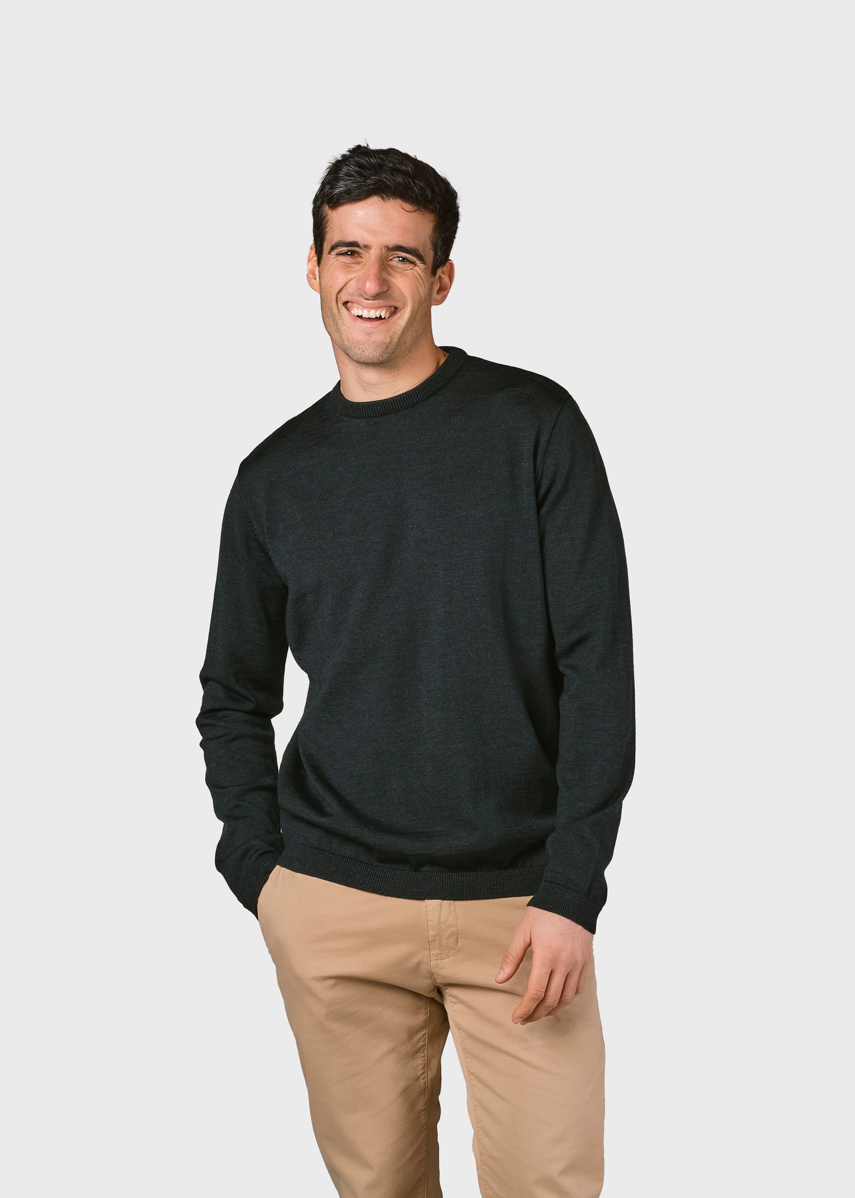 Mens Basic Merino Knit - Olive