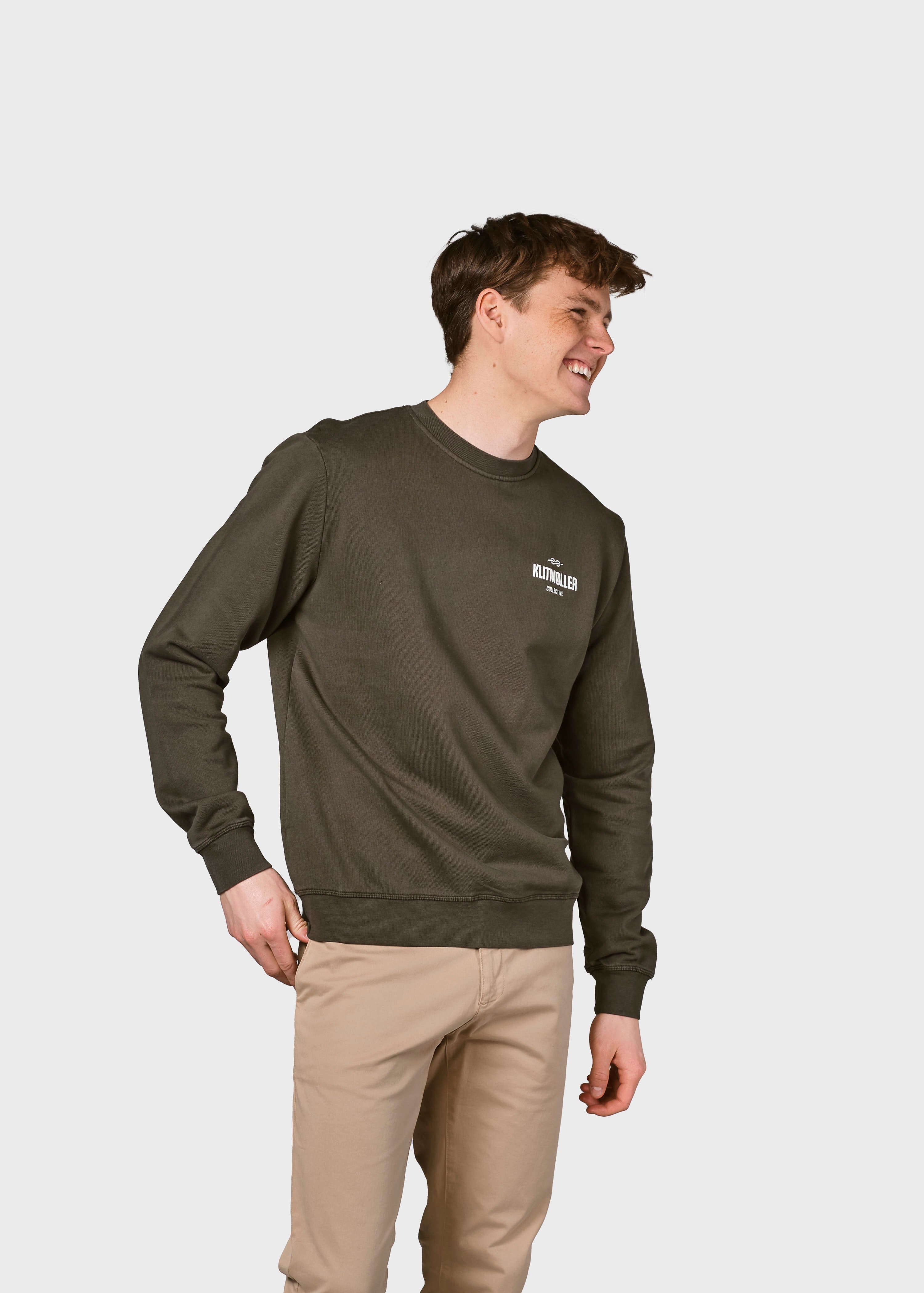 Mens Small Logo Crew - Olive