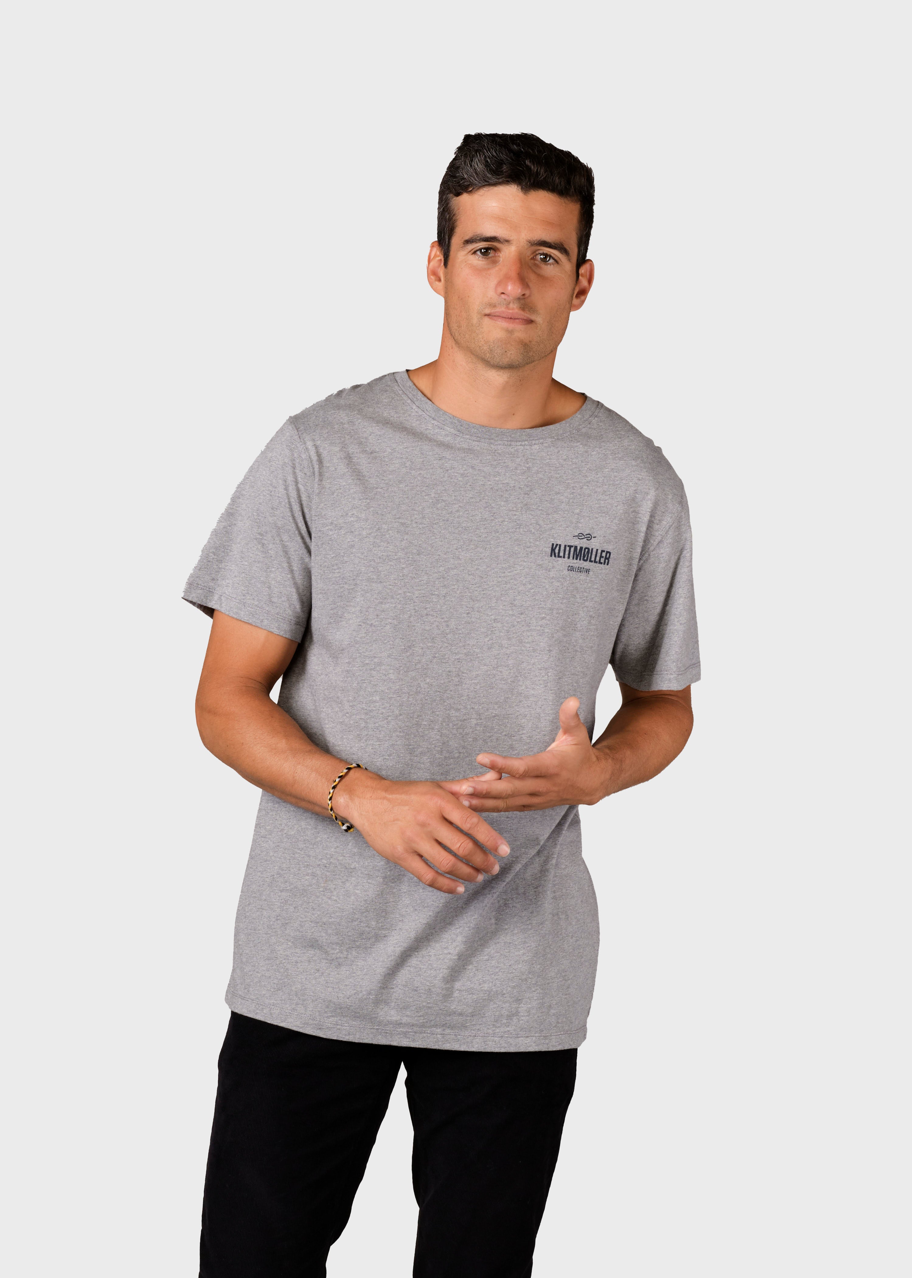 Mens Small Logo Tee - Grey Melange