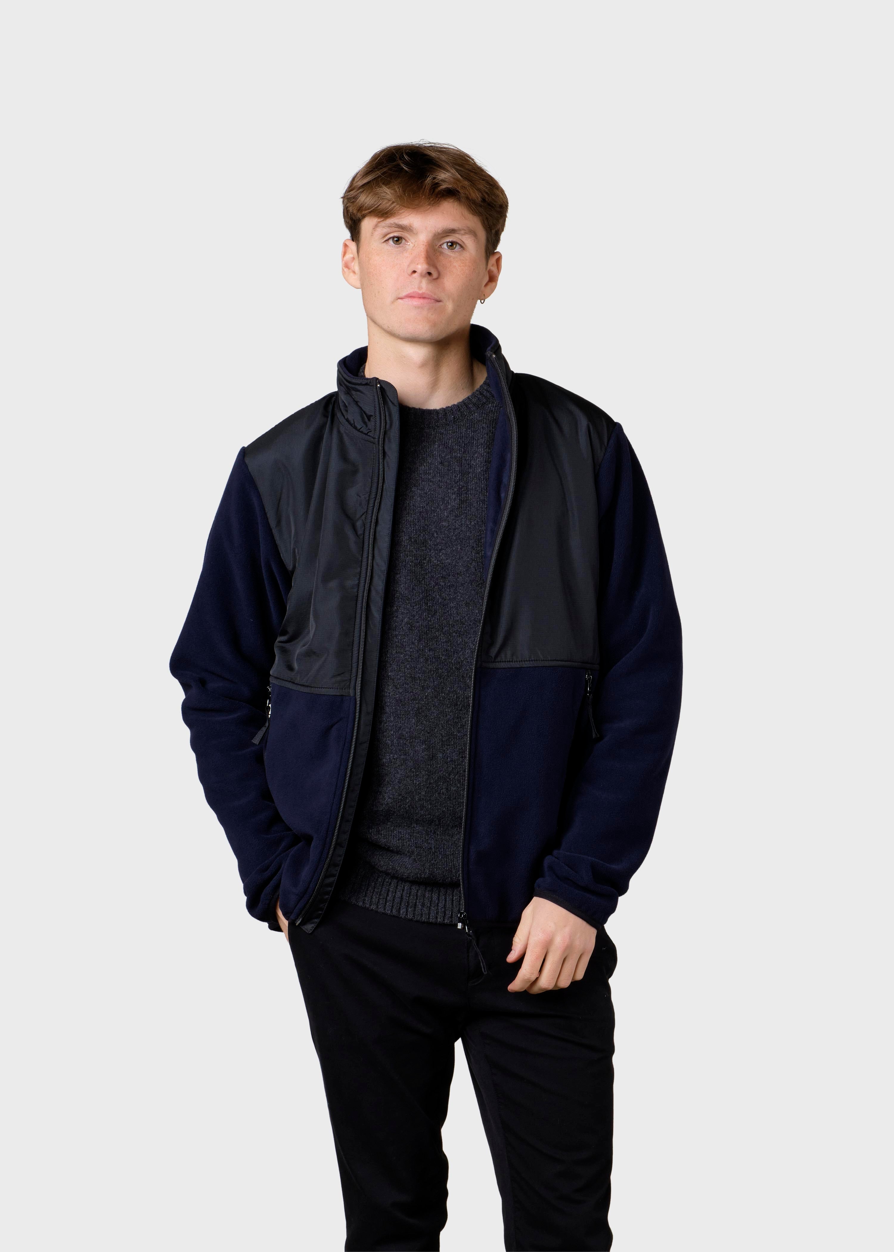 Midi Fleece Jacket - Black/navy