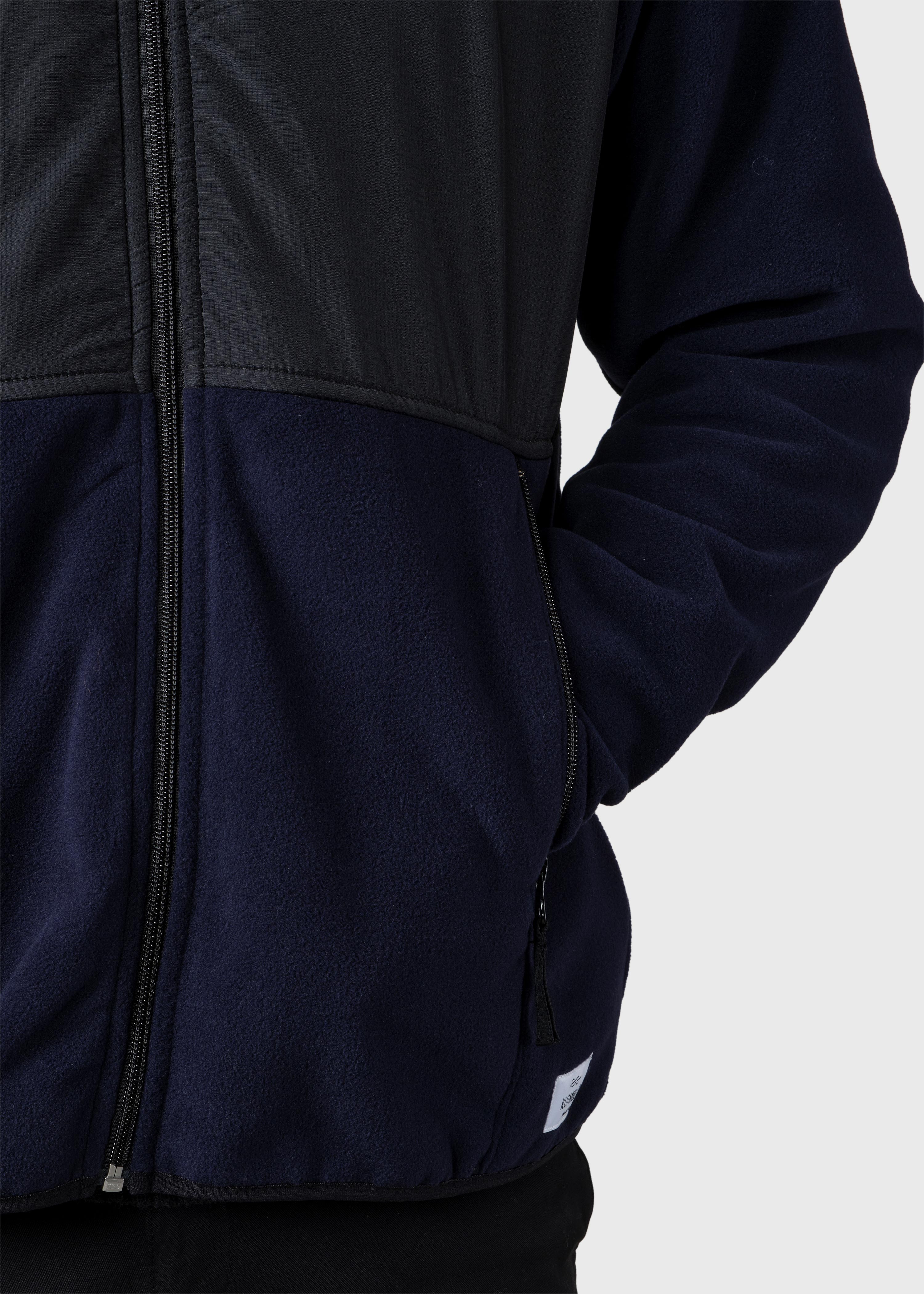Midi Fleece Jacket - Black/navy