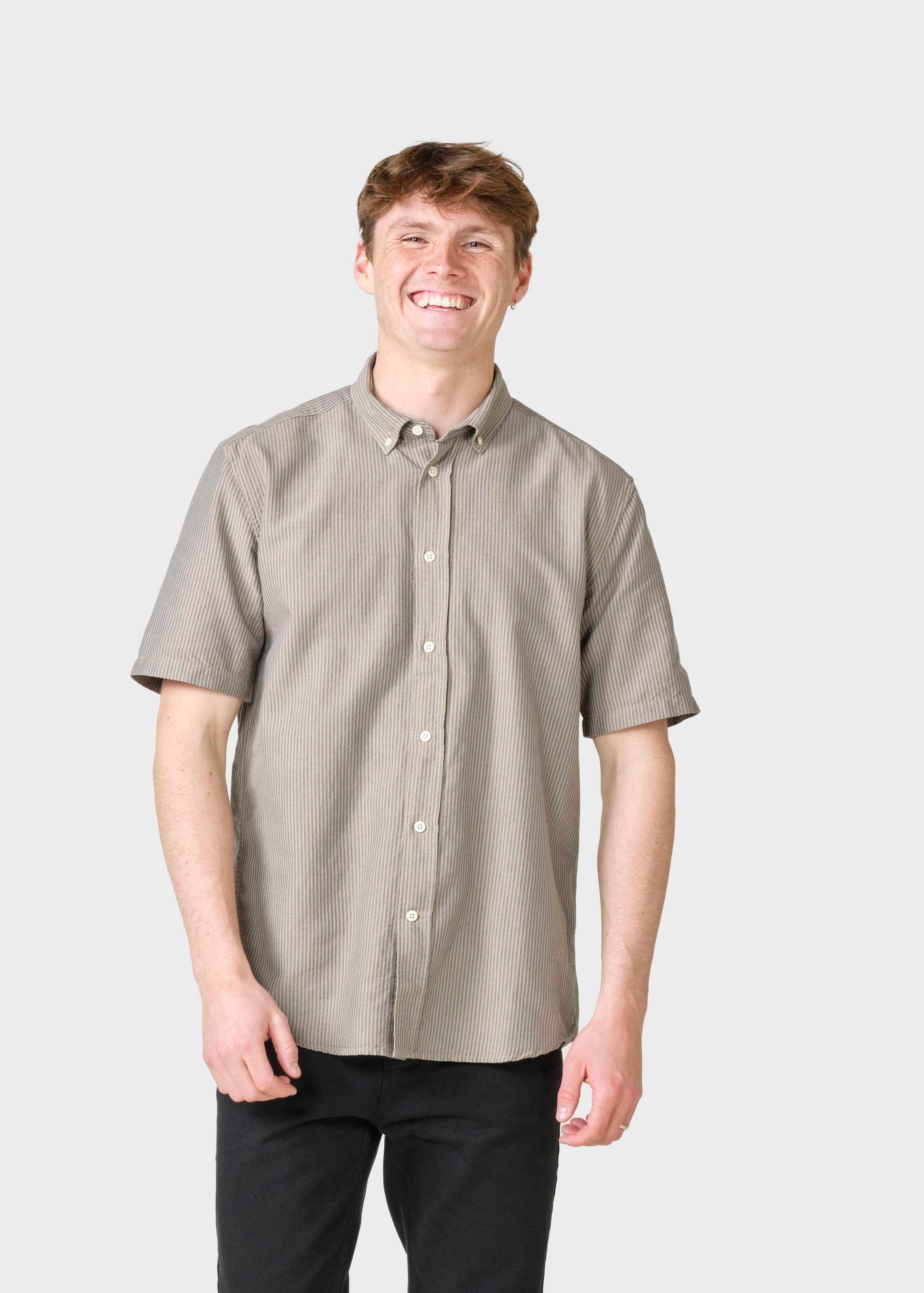Mikkel Striped Shirt - Sand/navy/sand Overdye