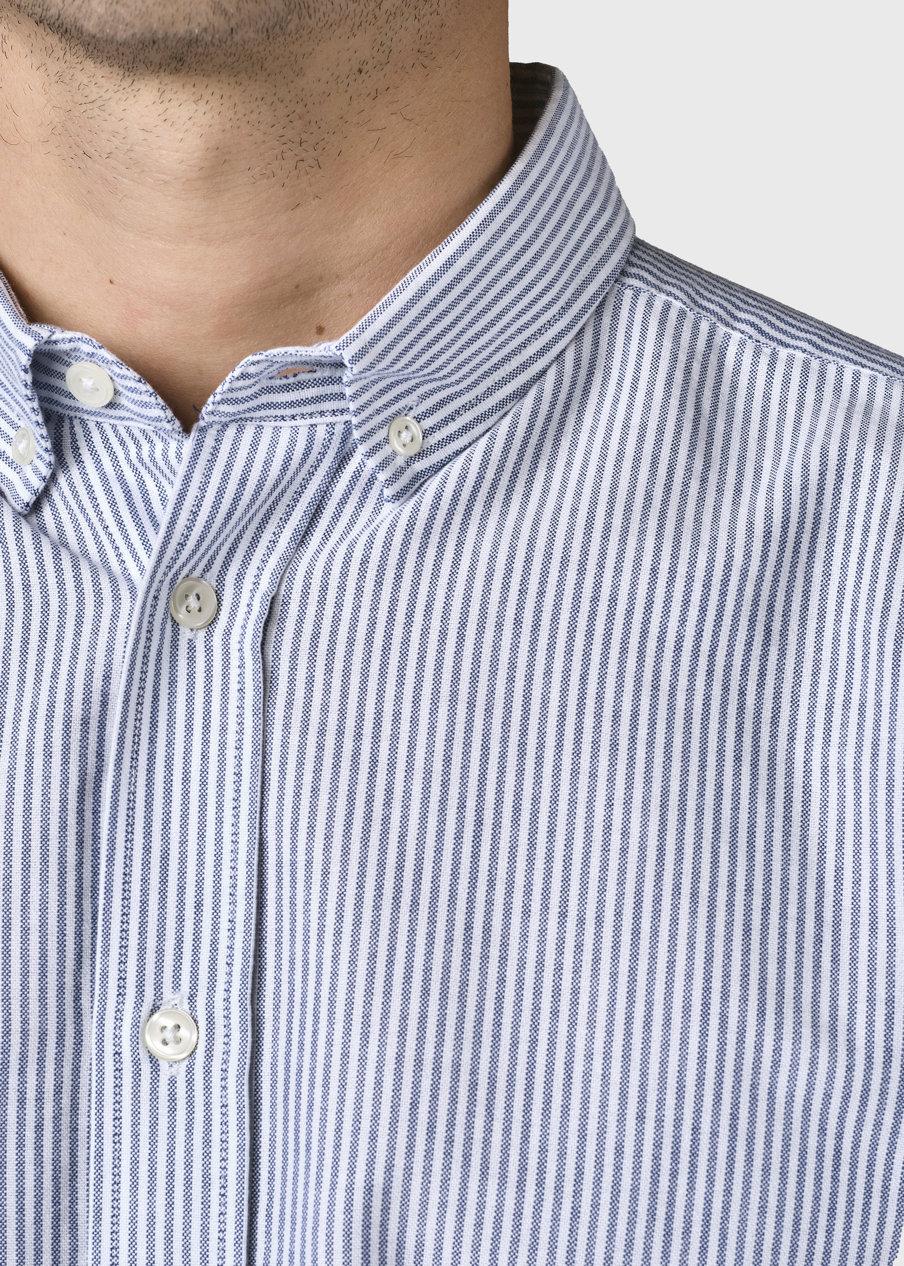 Mikkel Striped Shirt - White/navy