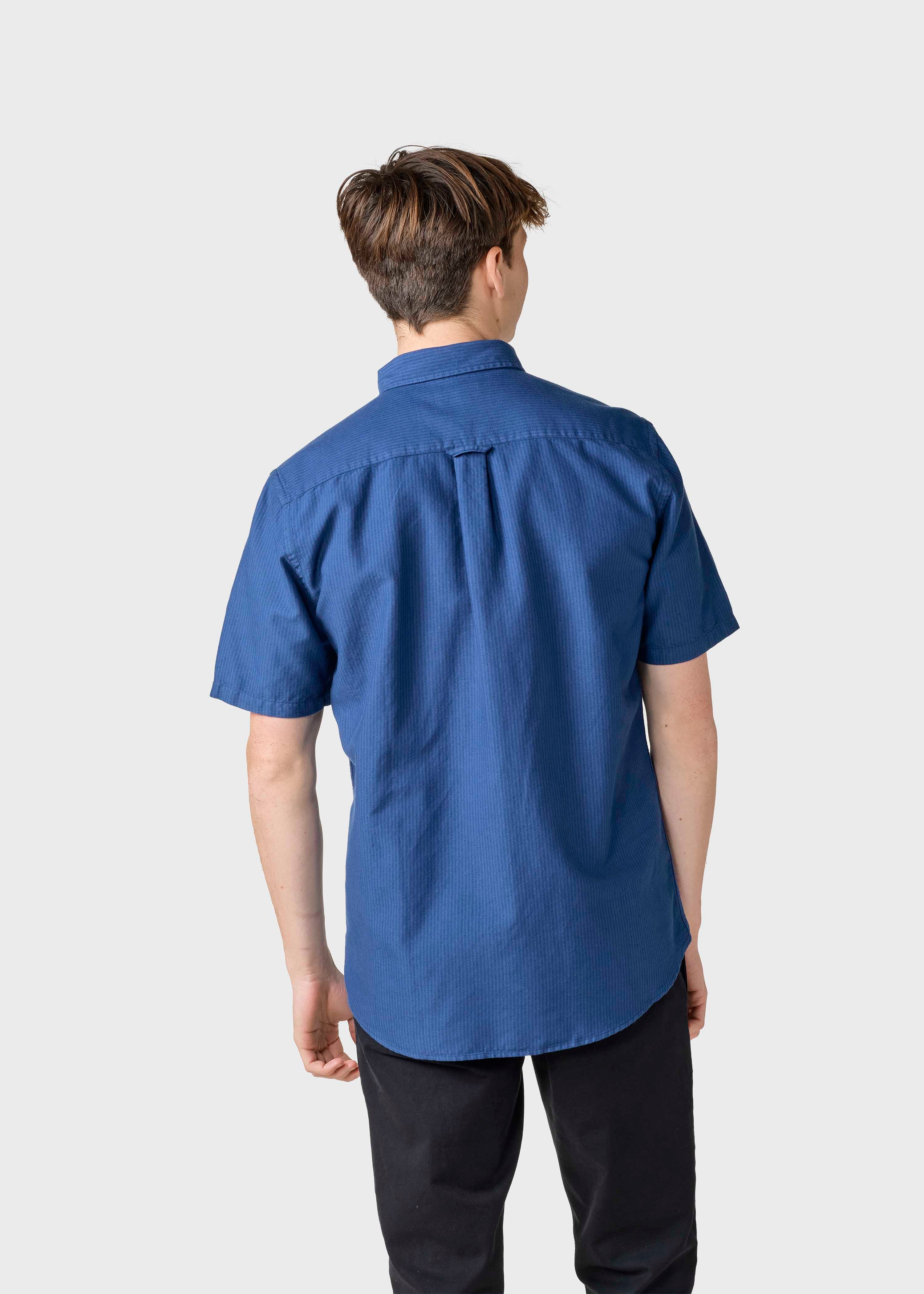 Mikkel Striped Shirt - White/navy/ocean Overdye