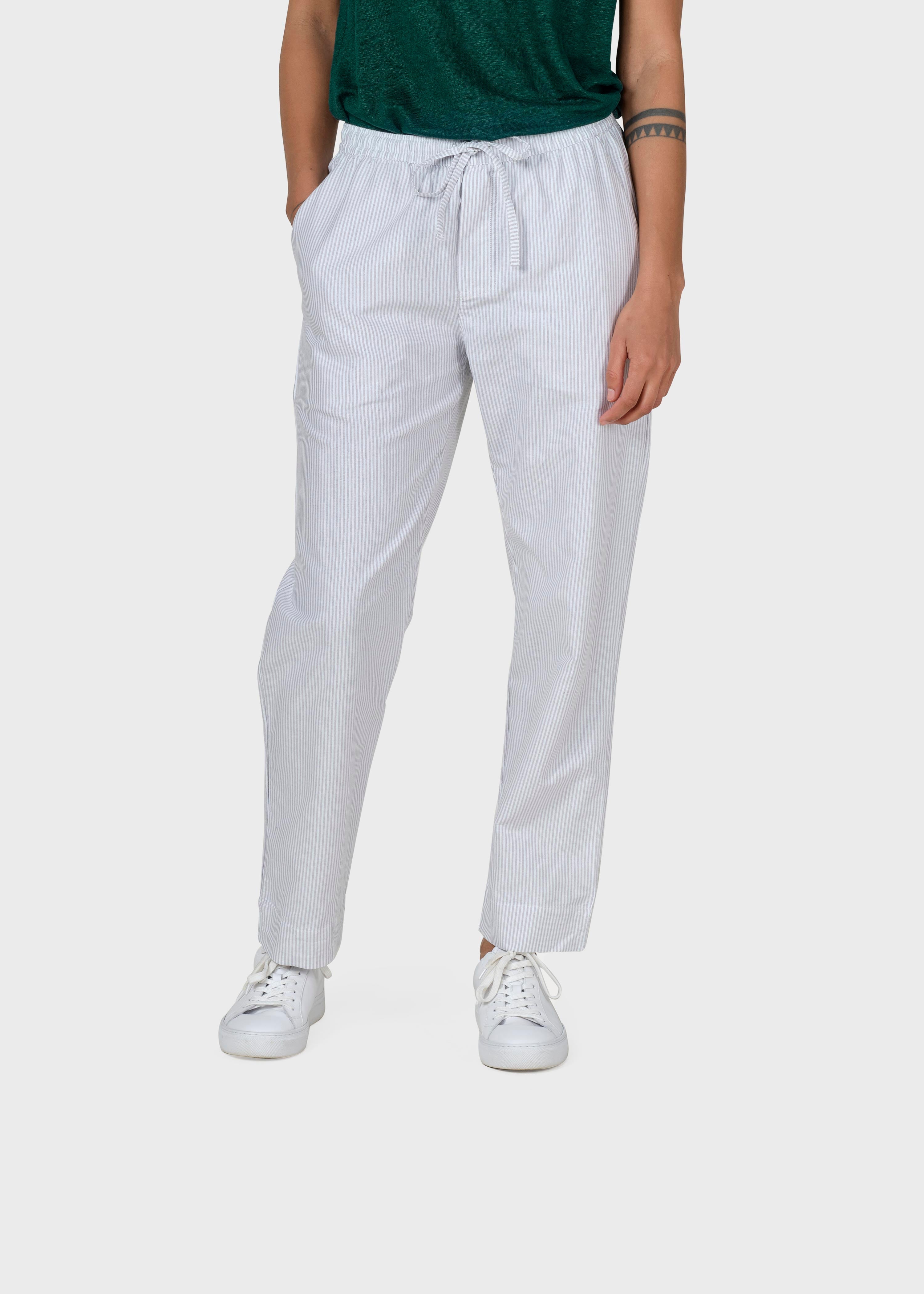 Nicoline Striped Pants - White/sand