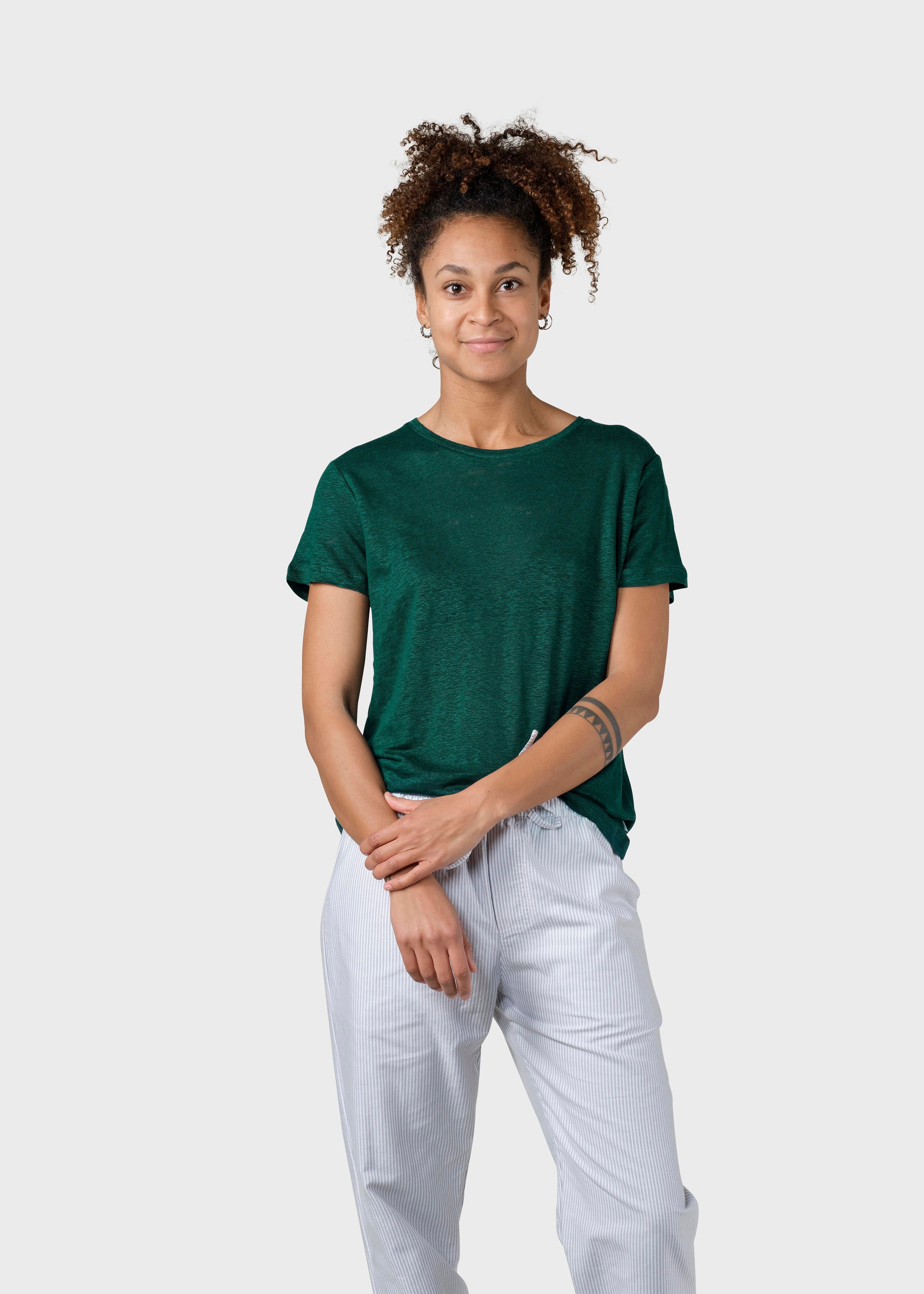 Rikke Linen Tee - Moss Green