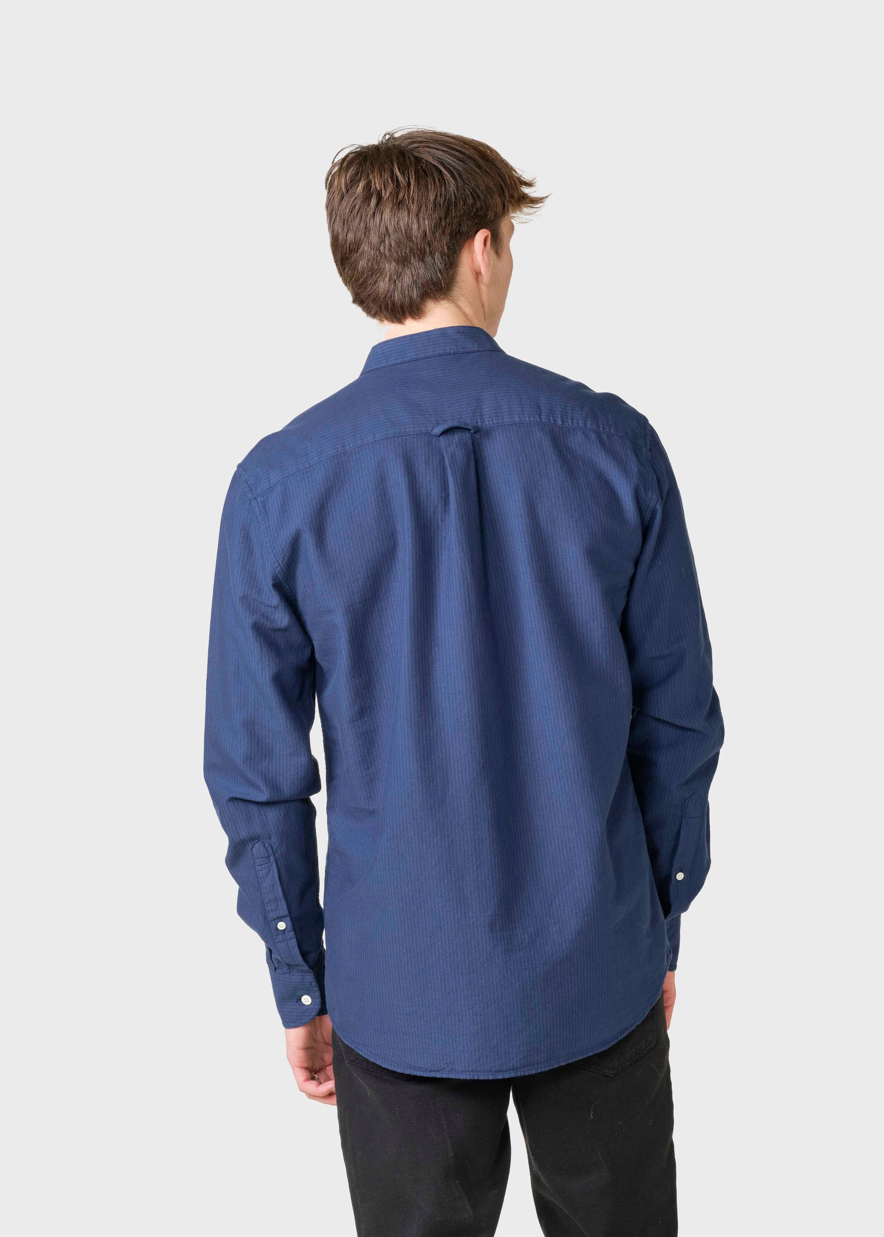 Simon Striped Shirt - Ocean/navy/ocean Overdye
