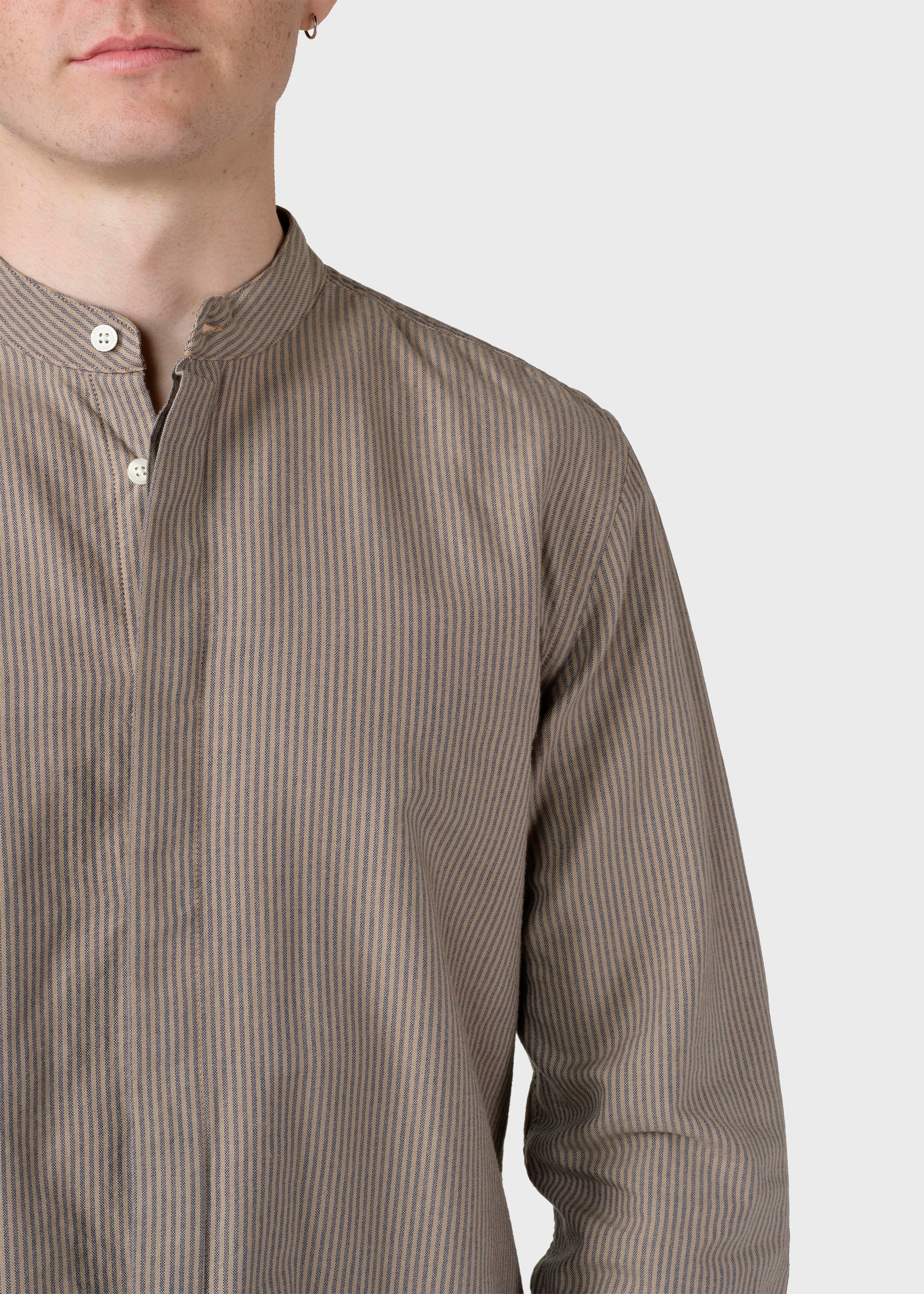 Simon Striped Shirt - Sand/navy