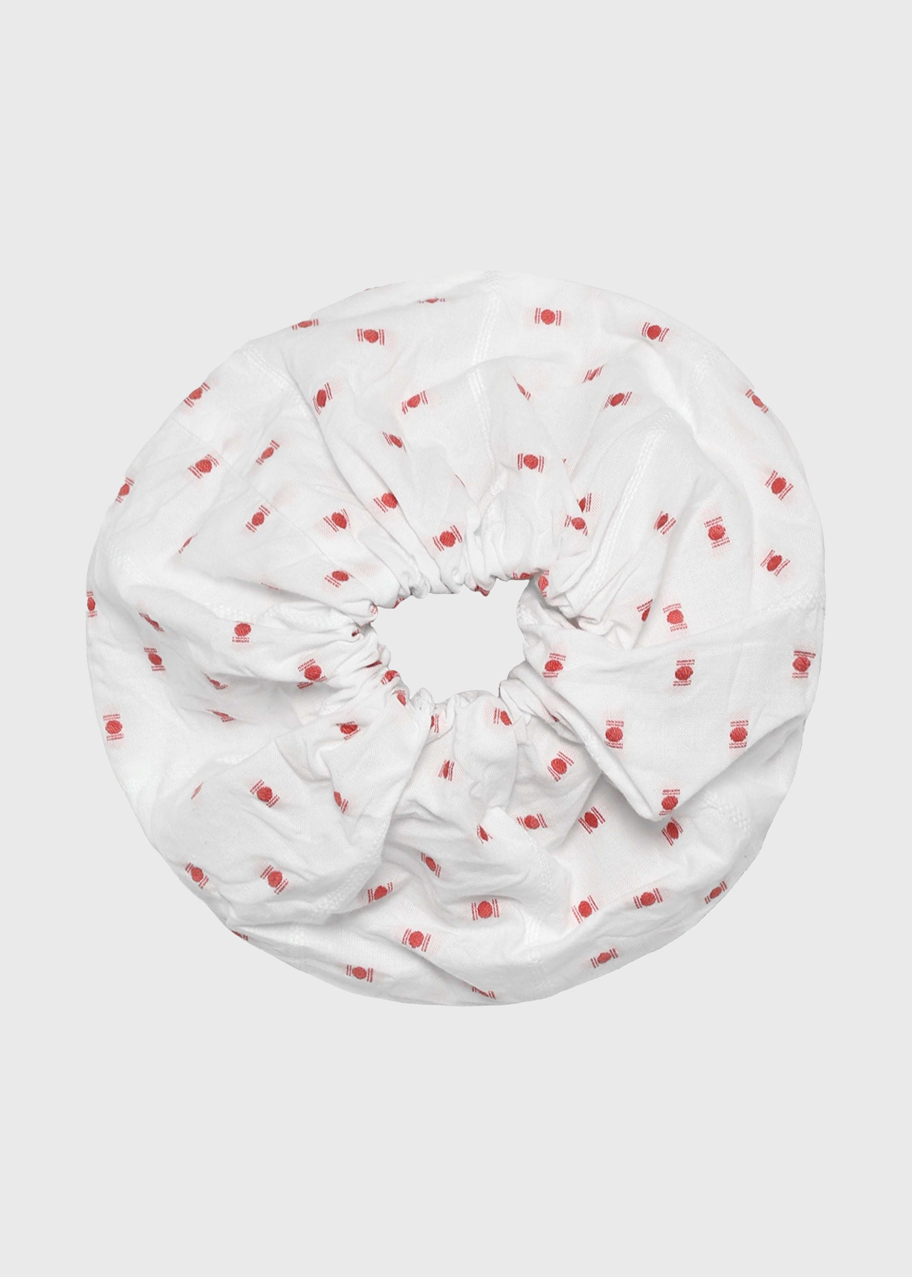 Tracy Scrunchie - White/red