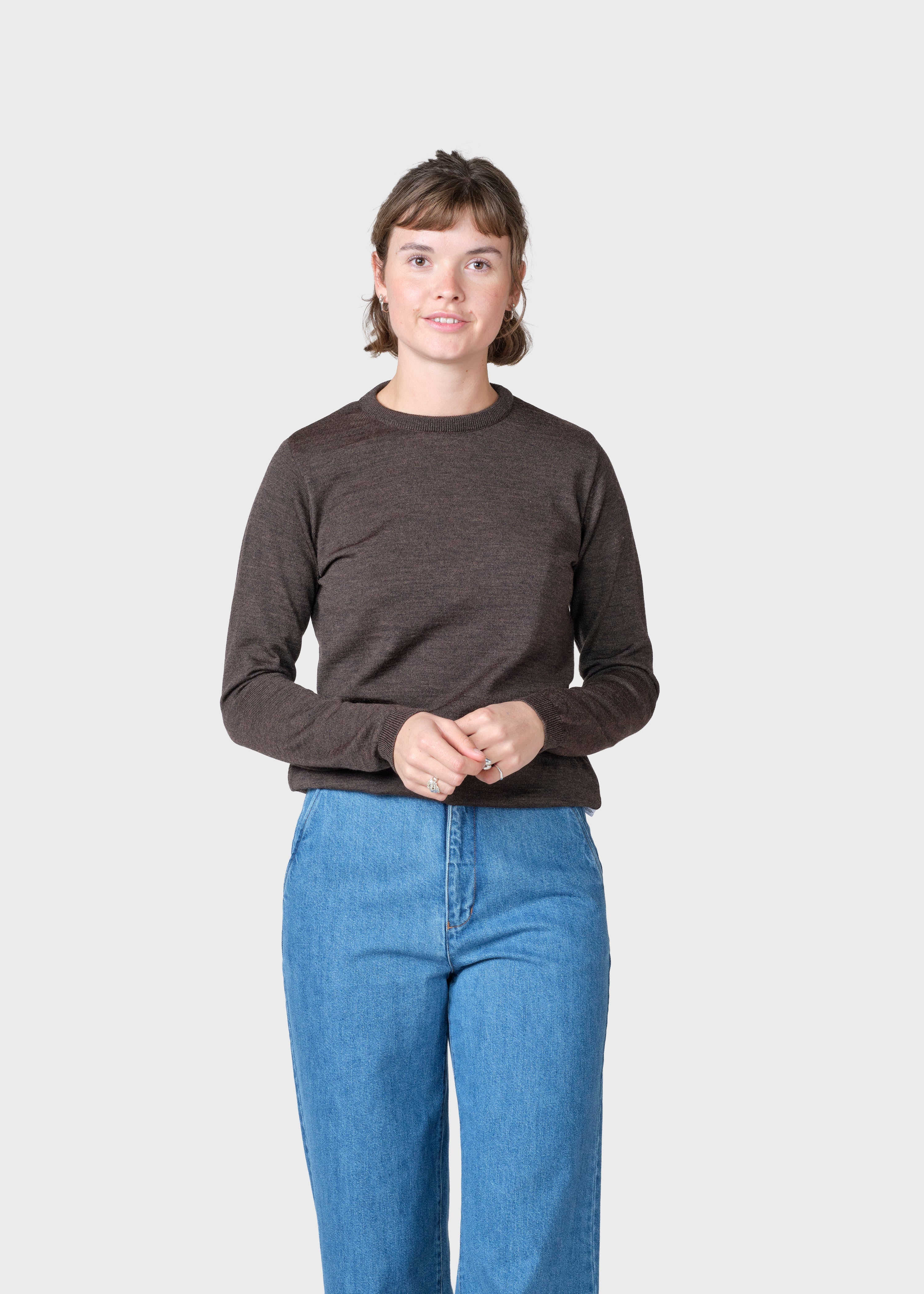 Womens Basic Merino Knit - Taupe