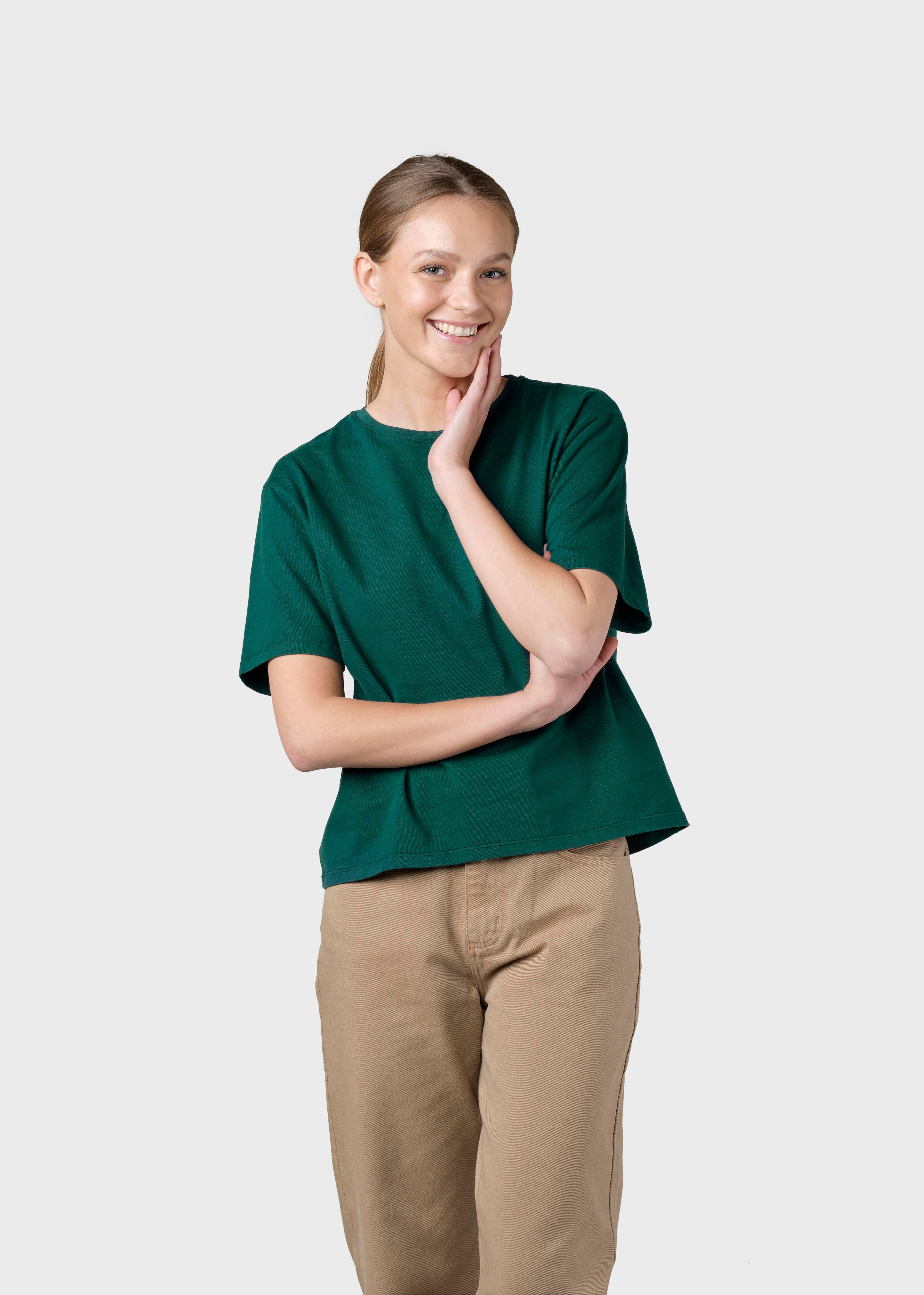 Womens Boxy Tee - Moss Green