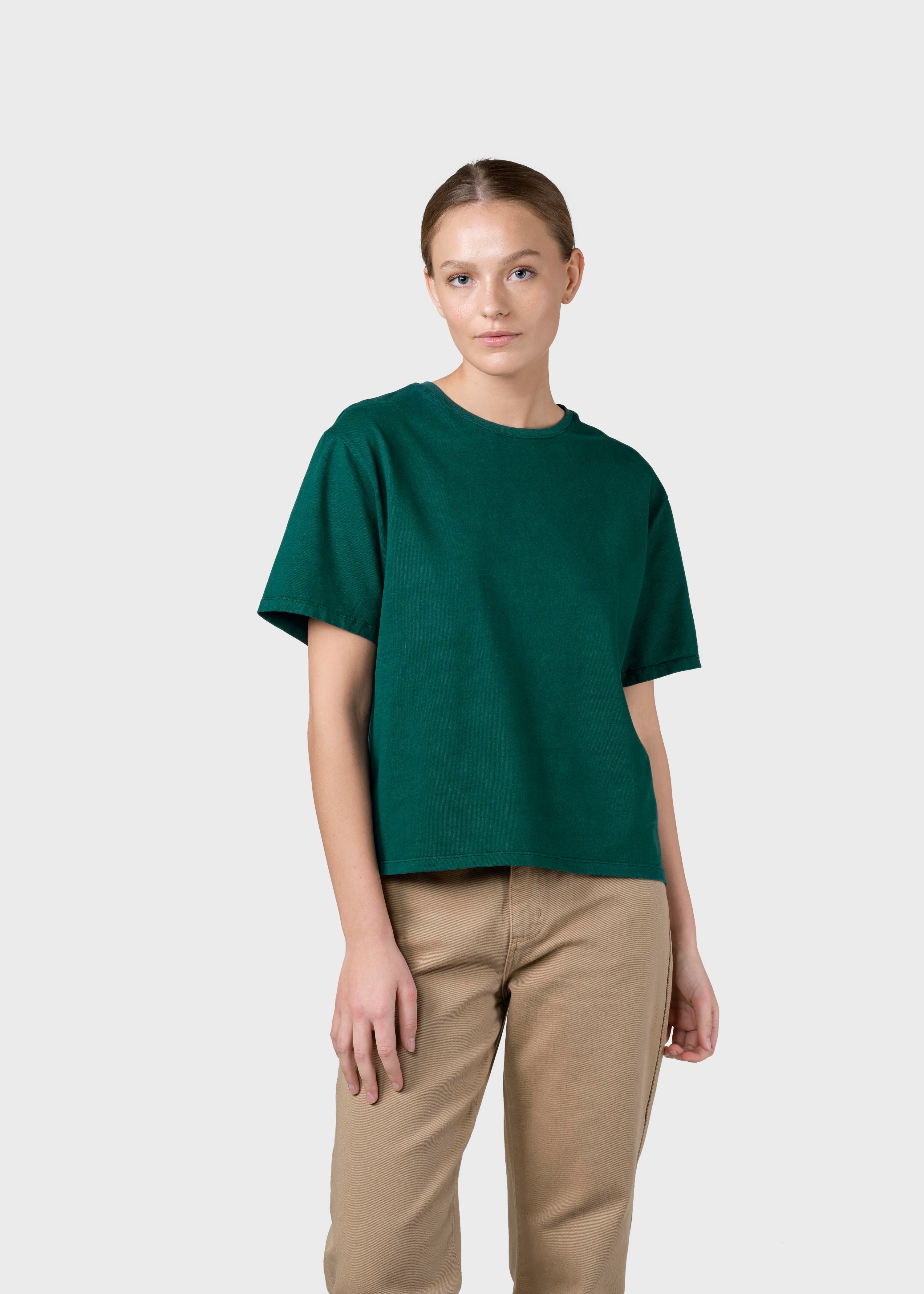 Womens Boxy Tee - Moss Green