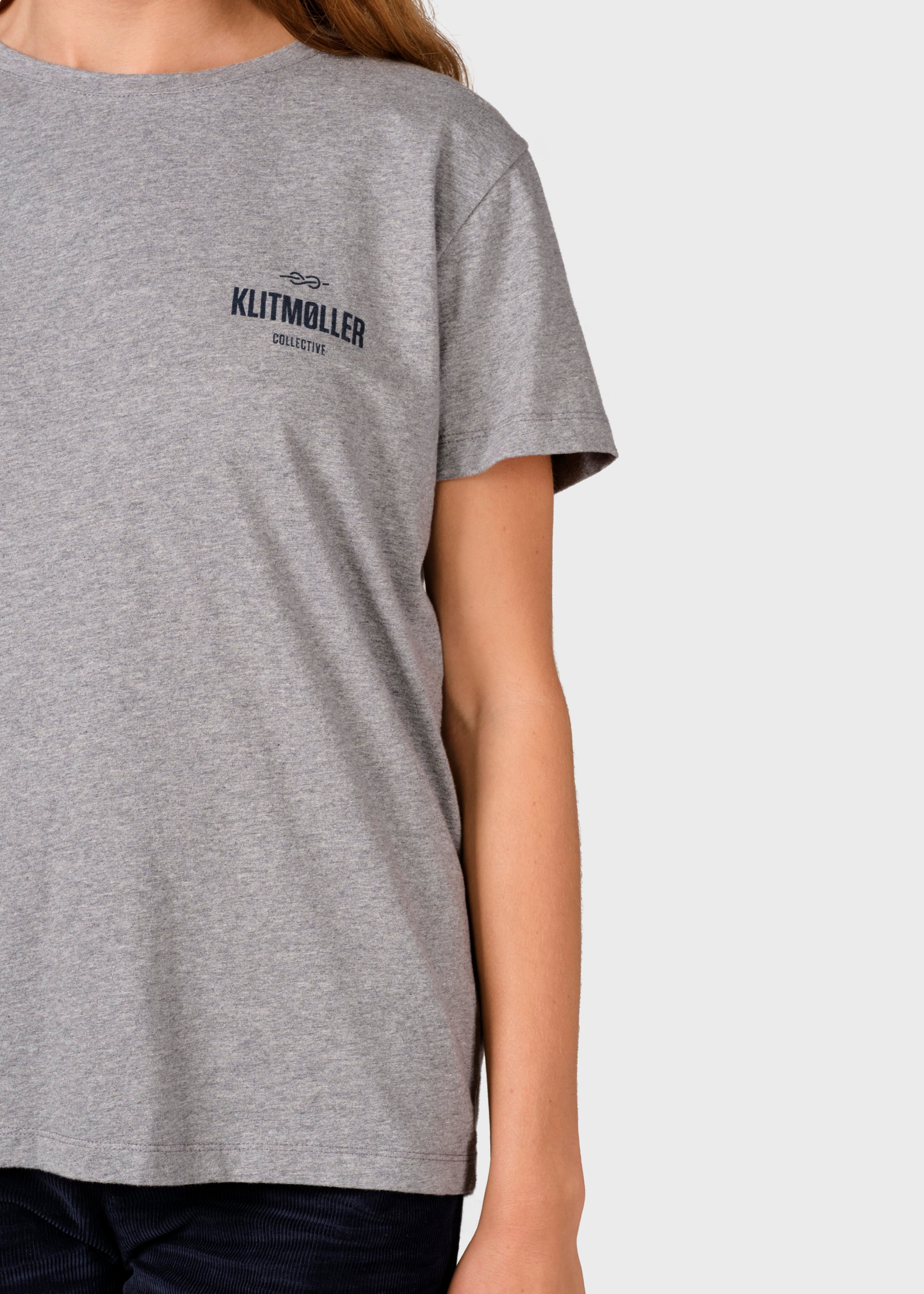 Womens Small Logo Tee - Grey Melange