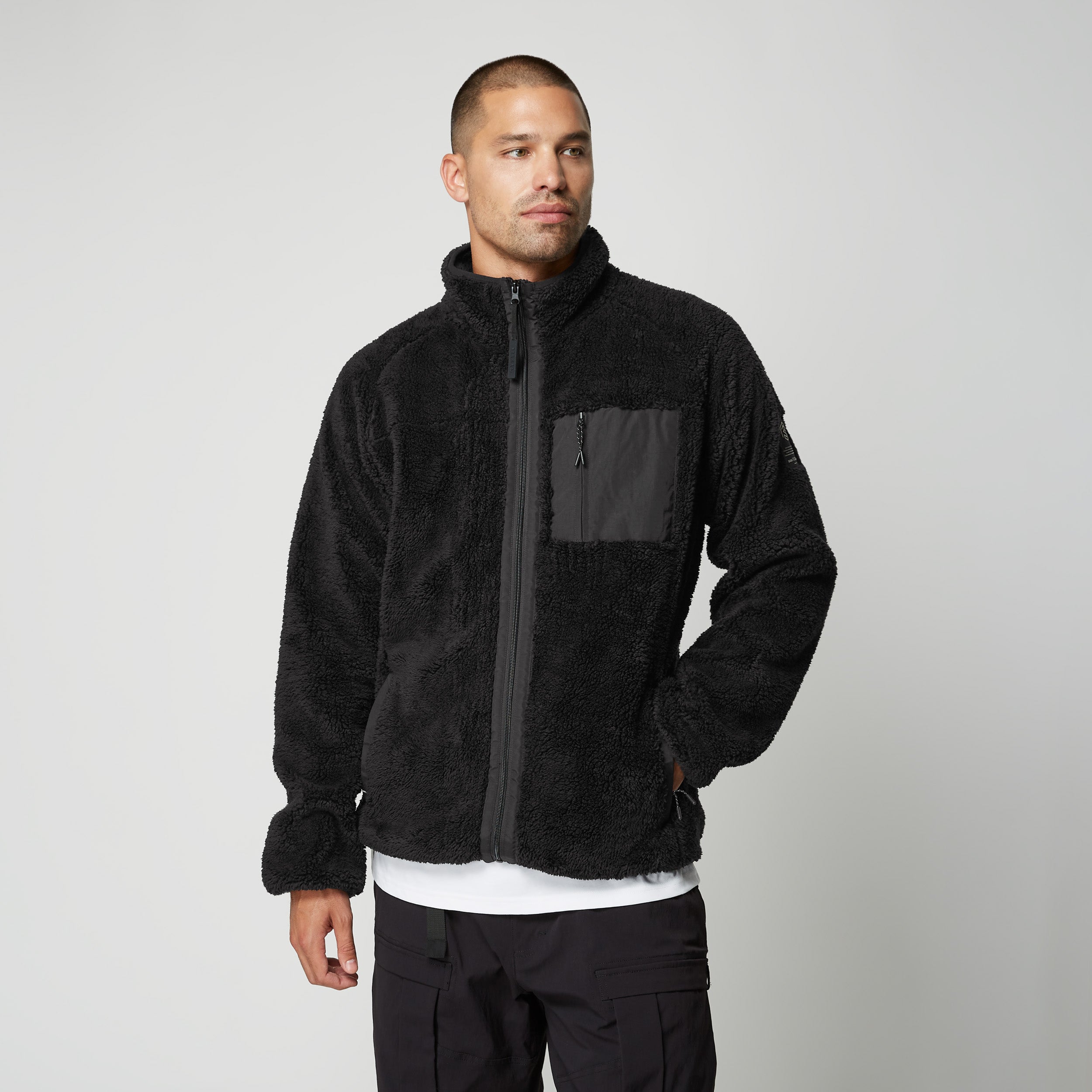 DTS Teddy Zip thru Sweat - Black