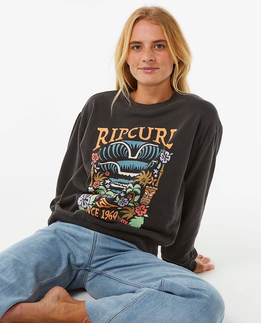 Tiki Tropic Relaxed crew fleece