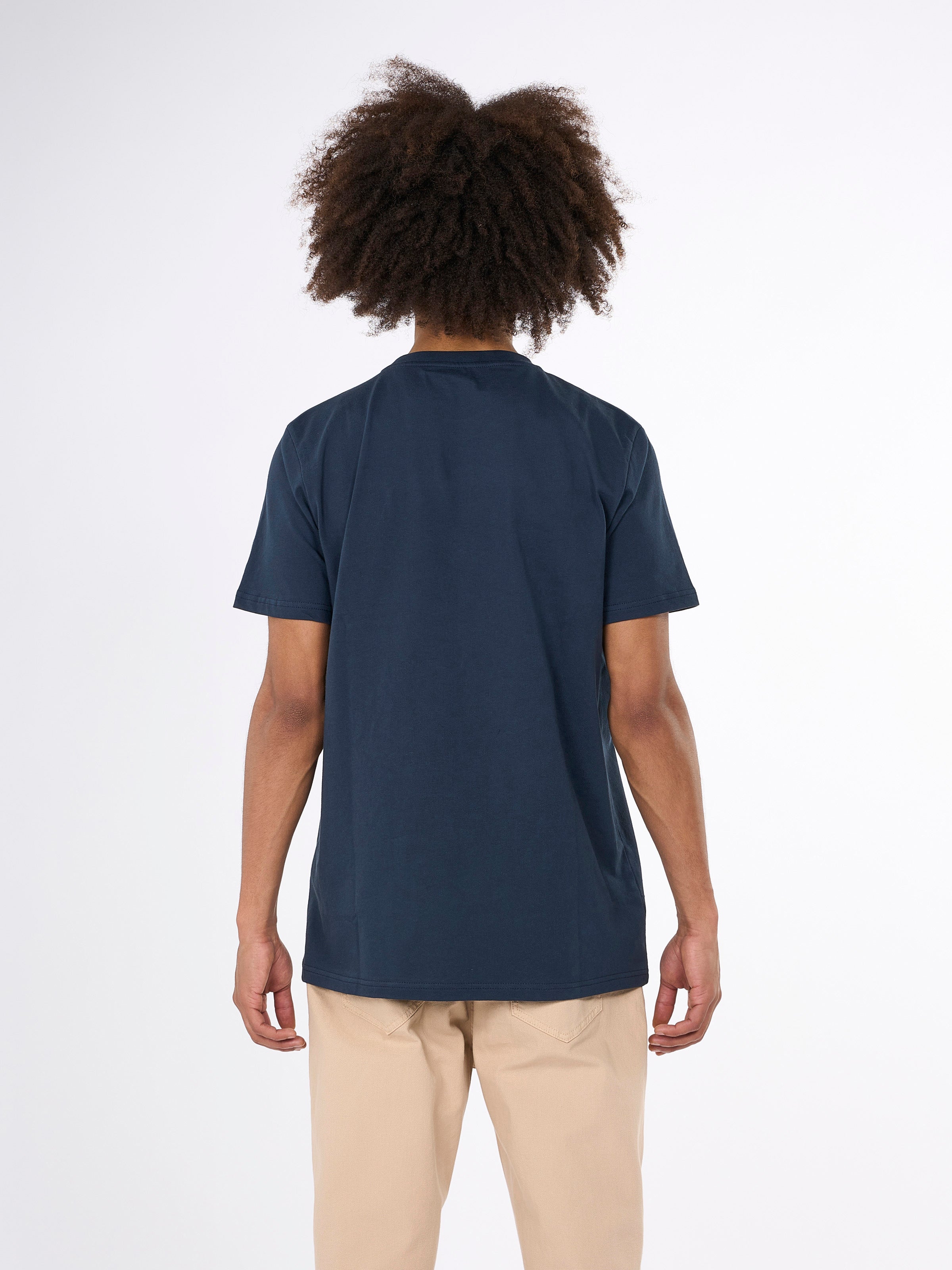 KnowledgeCotton Apparel – Reguläres T-Shirt mit Wal-Frontprint – GOTS/Vegan – Total Eclipse