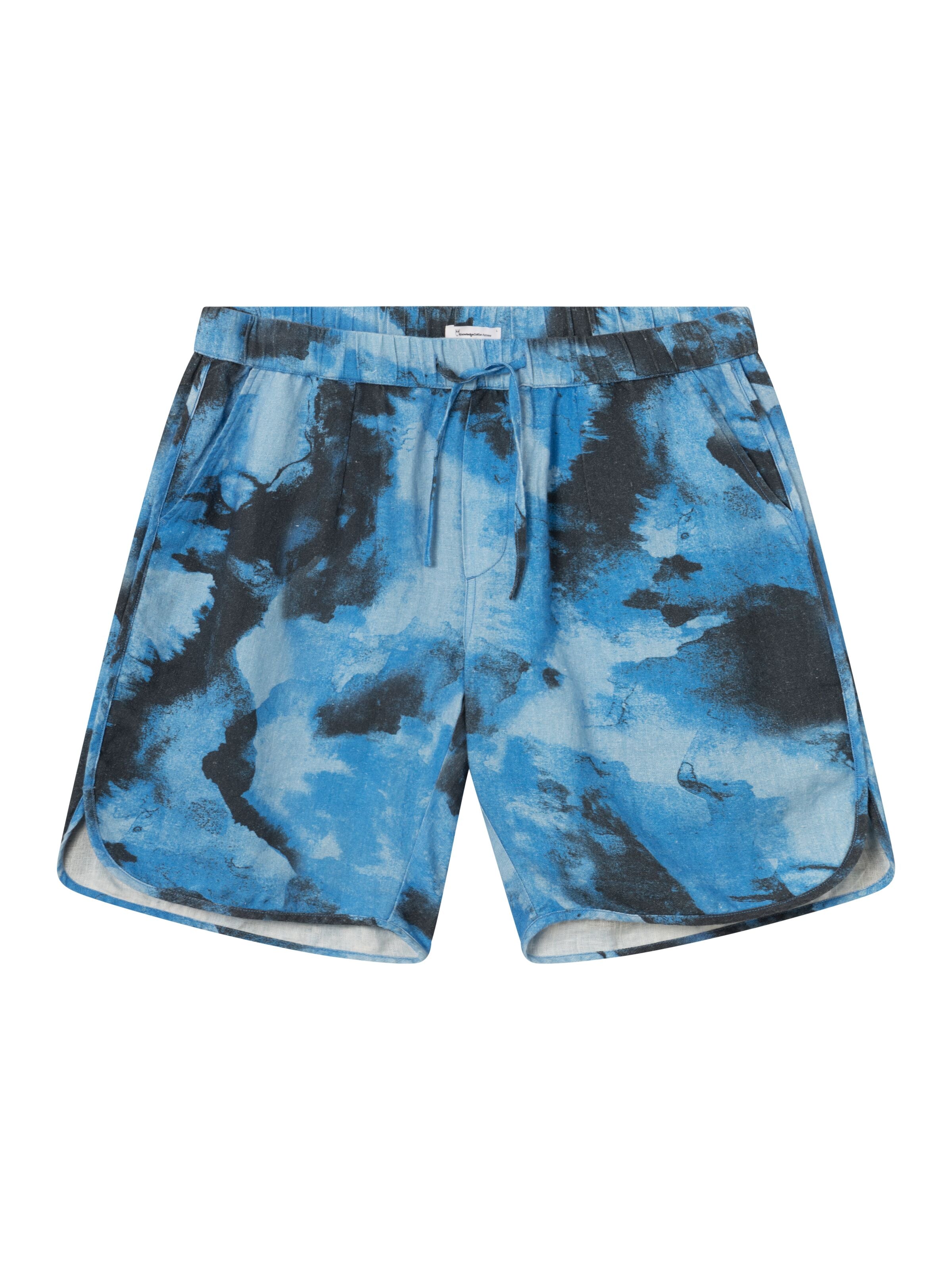 KnowledgeCotton Apparel  - Loose linen AOP shorts - GOTS/Vegan