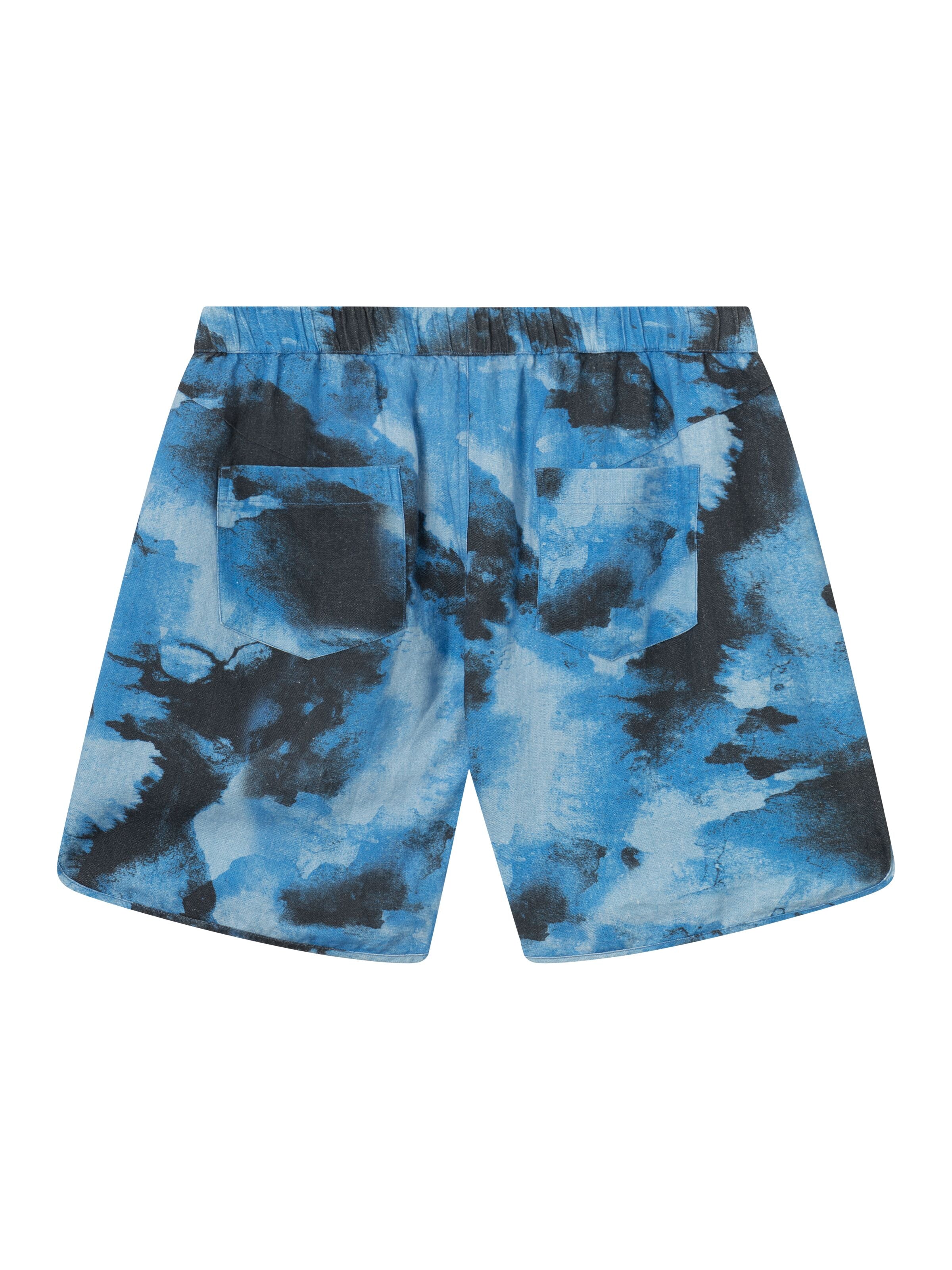 KnowledgeCotton Apparel  - Loose linen AOP shorts - GOTS/Vegan