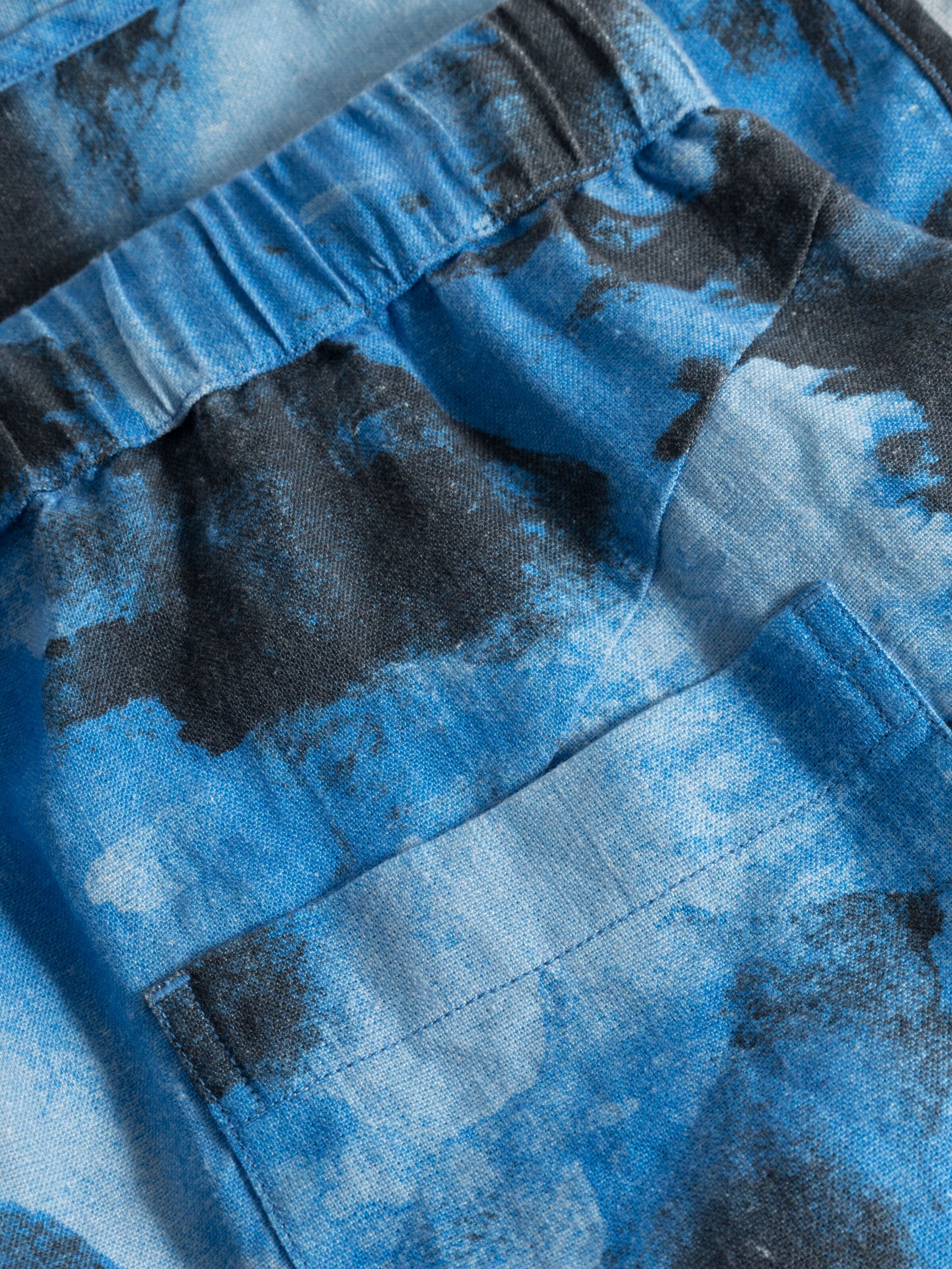 KnowledgeCotton Apparel  - Loose linen AOP shorts - GOTS/Vegan