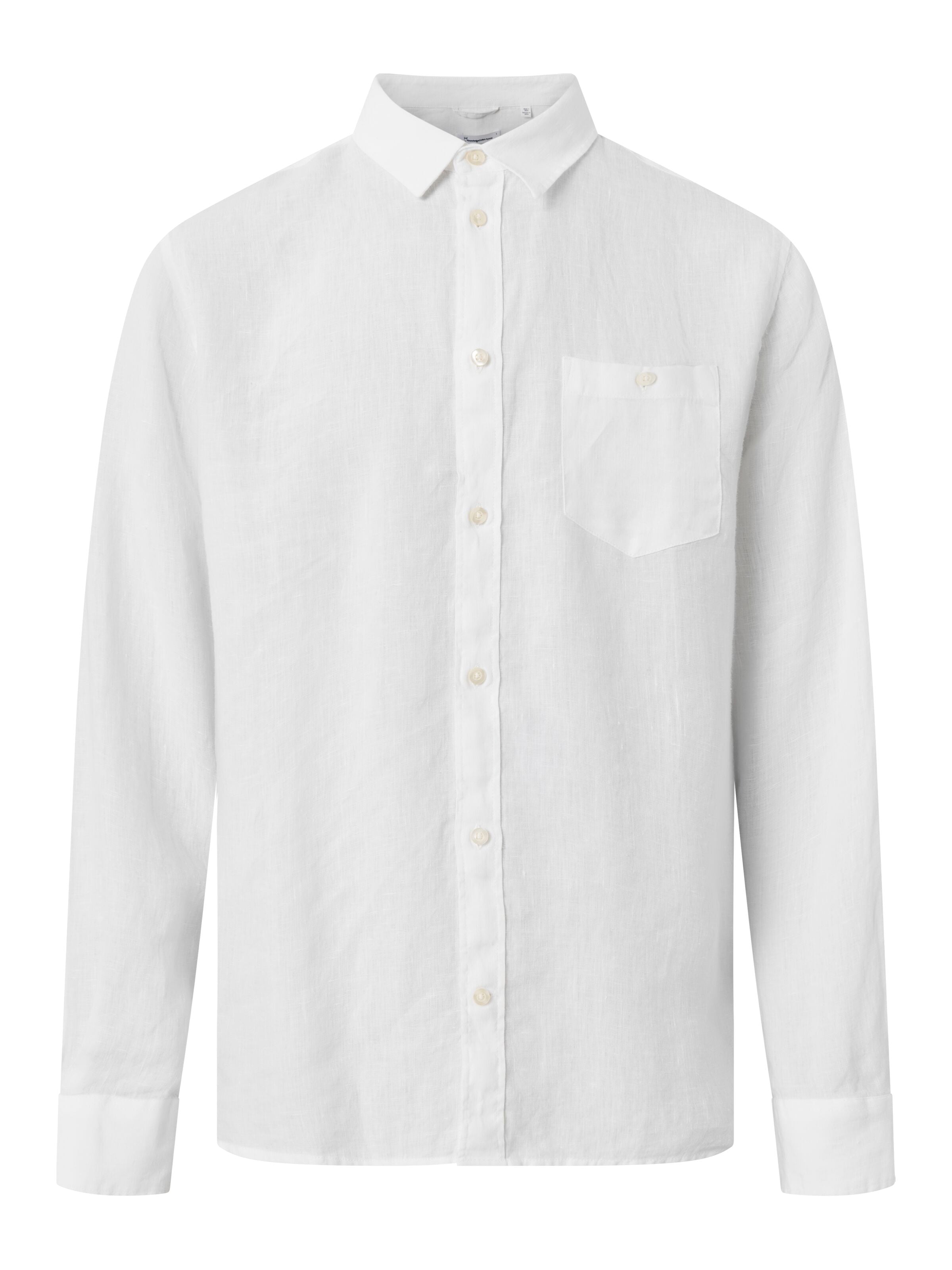KnowledgeCotton Apparel - Custom fit linen shirt GOTS/Vegan - Bright White