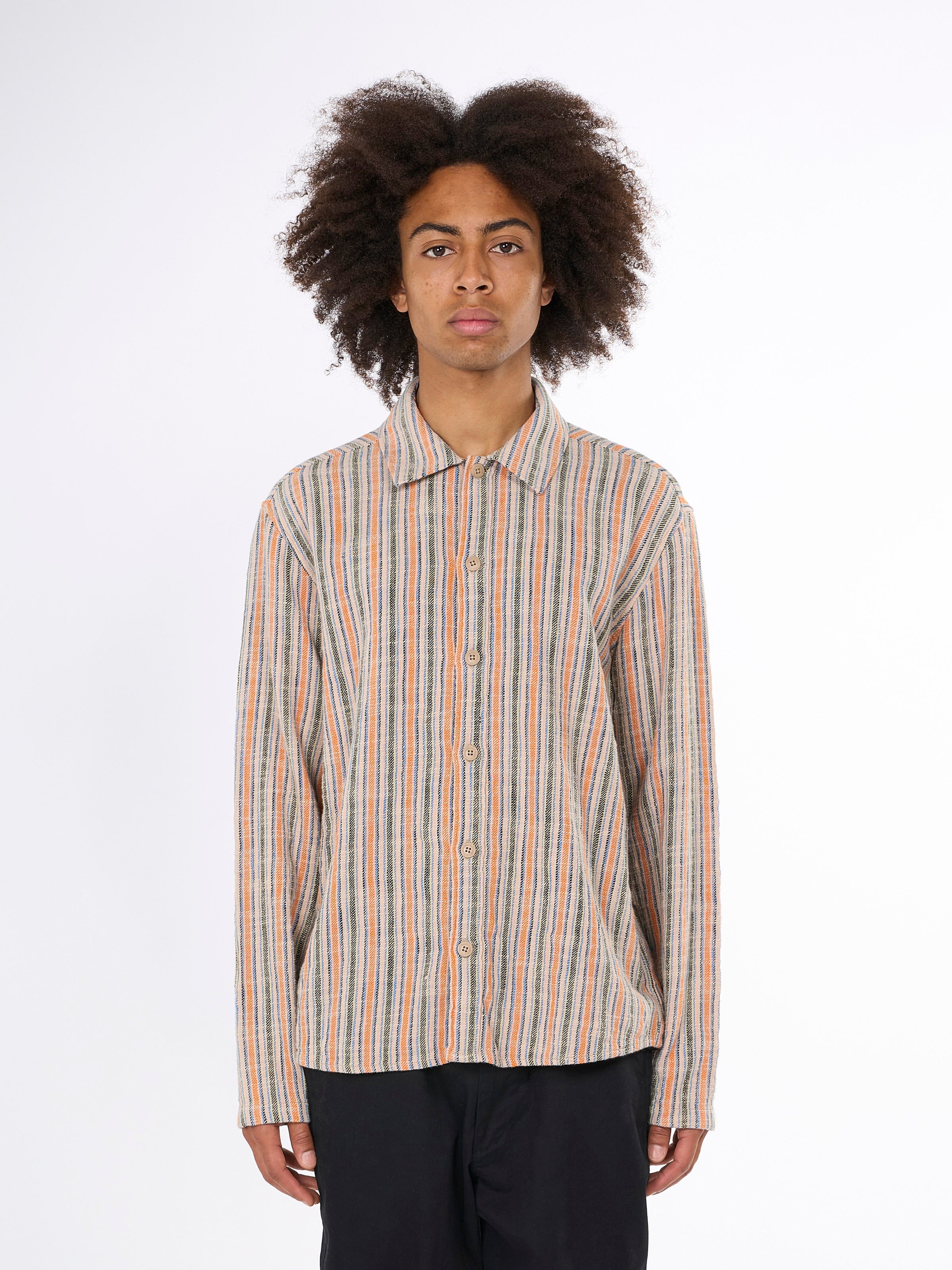 Kenntnisgekottonbekleidung - locker gewebte Striped Overshirt - Gots/Vegan - Multi -Farbe